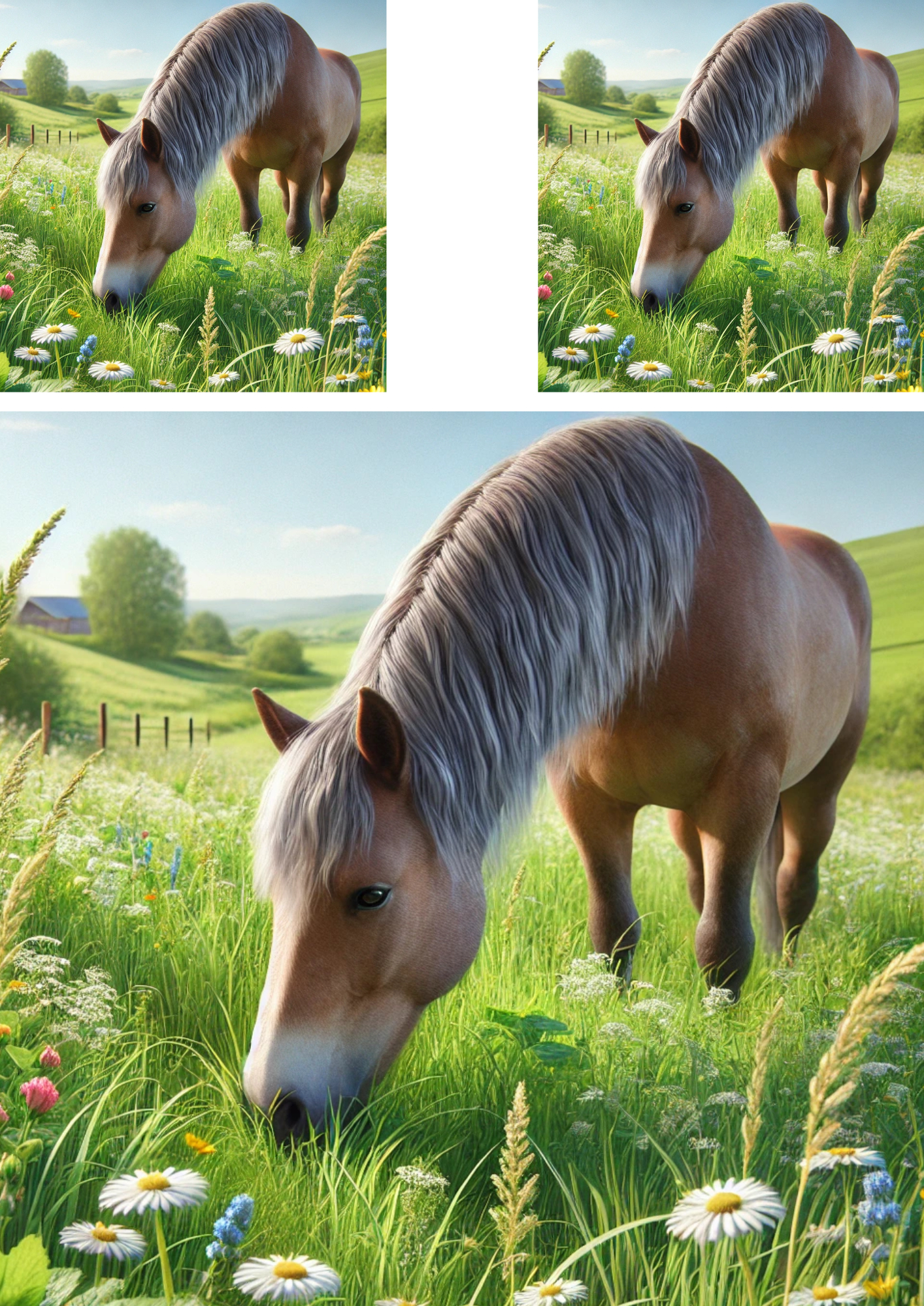 Reispapier für Decoupage Pferd auf der Wiese Collage Kat. Nr. 4096