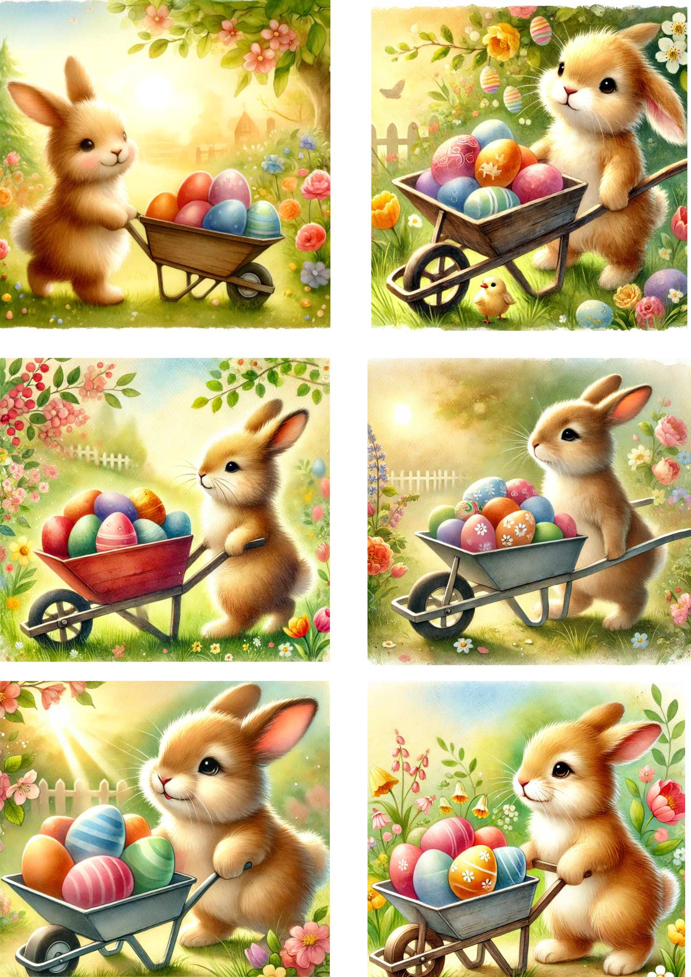 Reispapier für Decoupage Hase und Ostereier Collage Kat. Nr. 4123