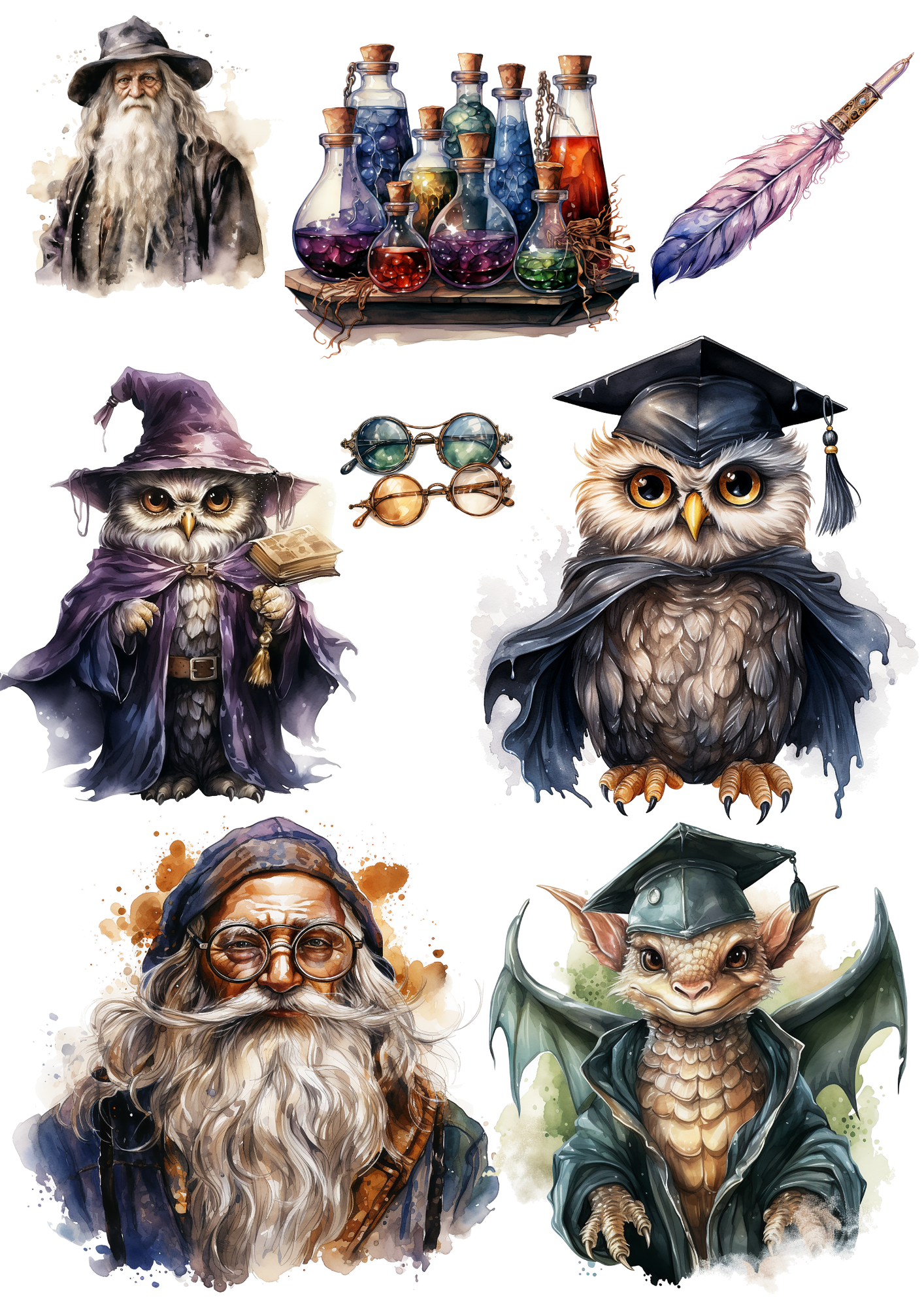 Reispapier für Decoupage Wizards Academy 2 Collage Collage Kat. Nr. 4136