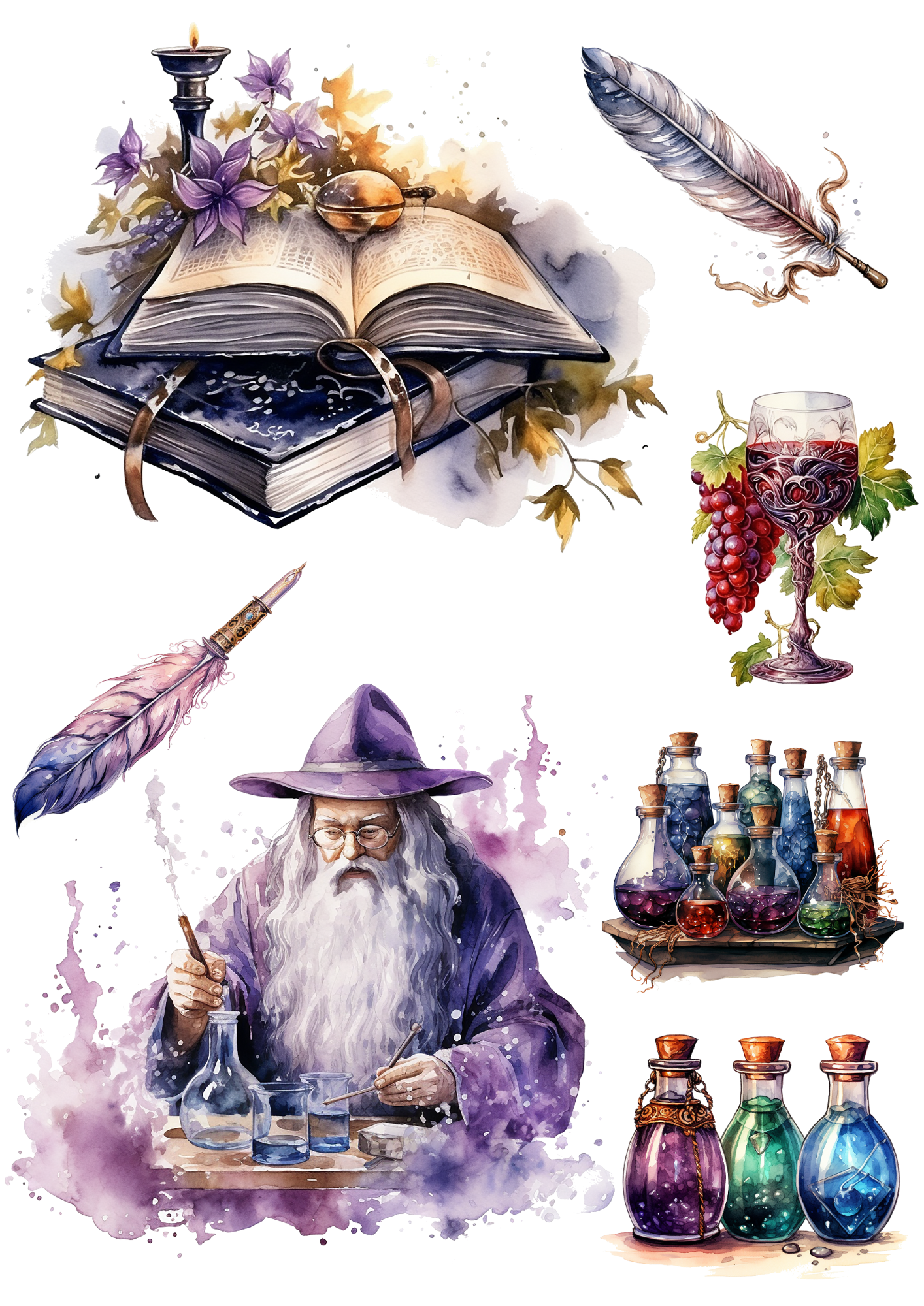 Reispapier für Decoupage Wizards Academy 4 Collage Collage Kat. Nr. 4138