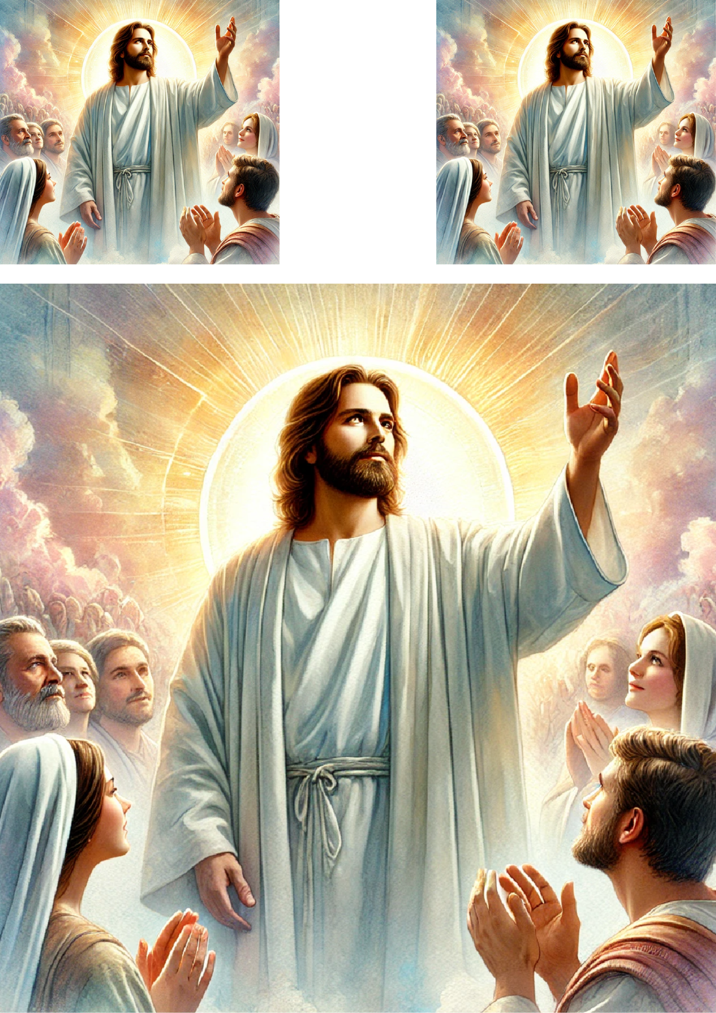 Reispapier für Decoupage „Jesus segnet die Gläubigen“-Collage, Kat.-Nr. 4245