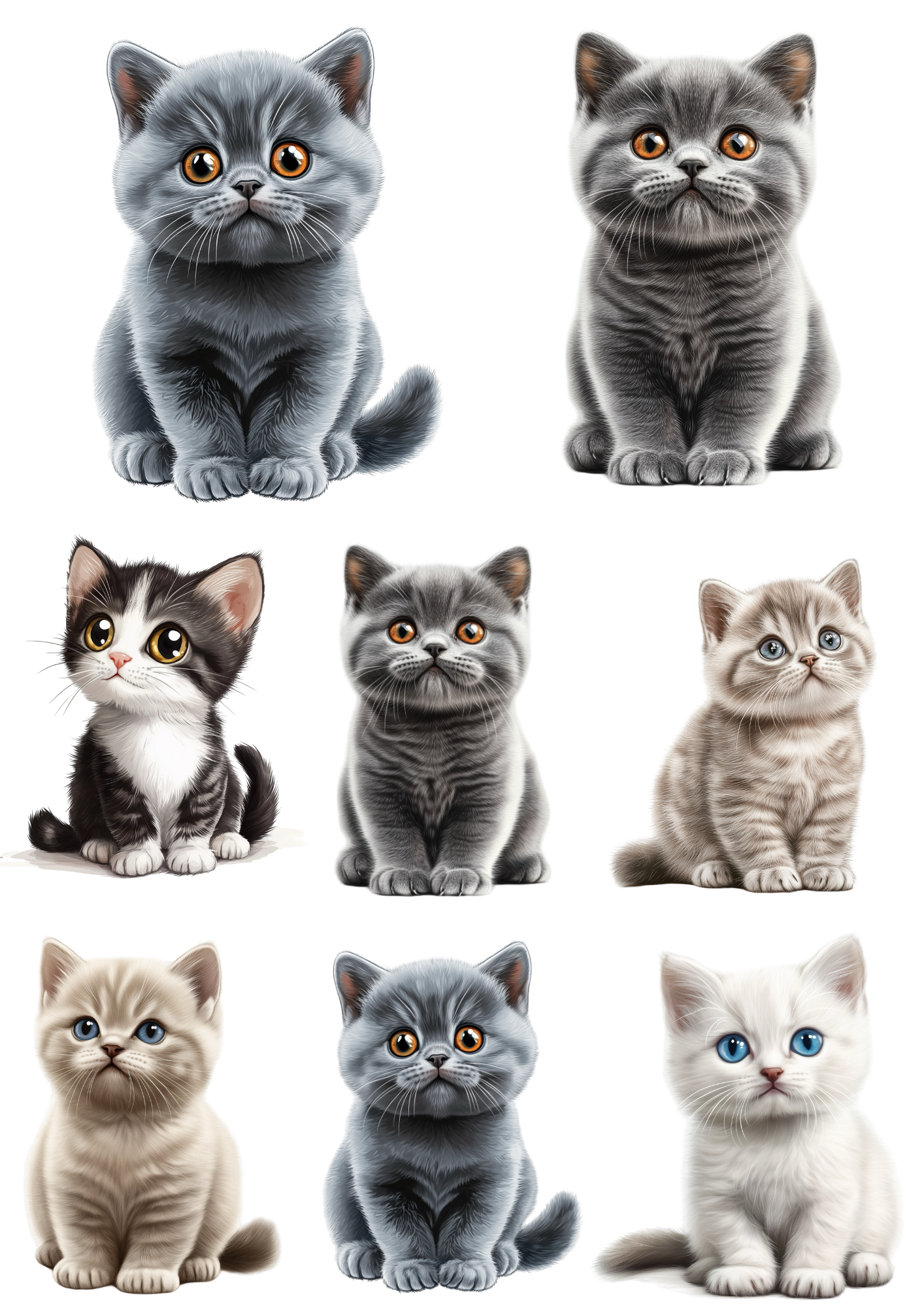 Reispapier für Decoupage Katzen Mix Collage Kat. Nr. 4260