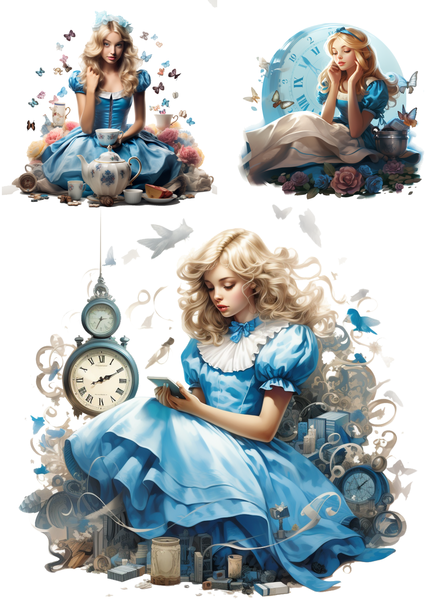 Reispapier für Decoupage Alice im Wunderland 2 Collage Kat. Nr. 4320