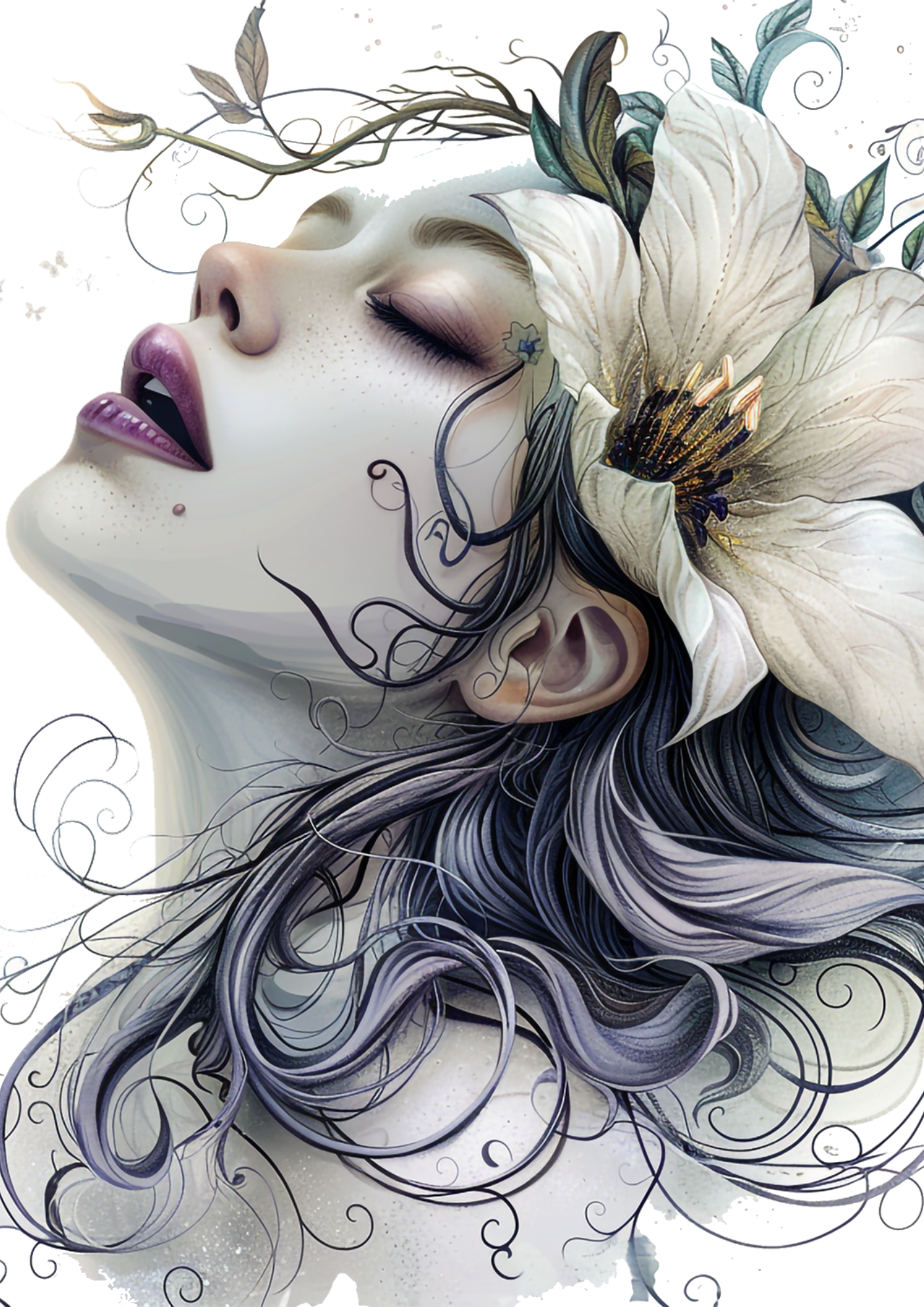 Rice Paper For Decoupage Alice In Wonderland Art Nouveau Woman Full Cat. No. 4326