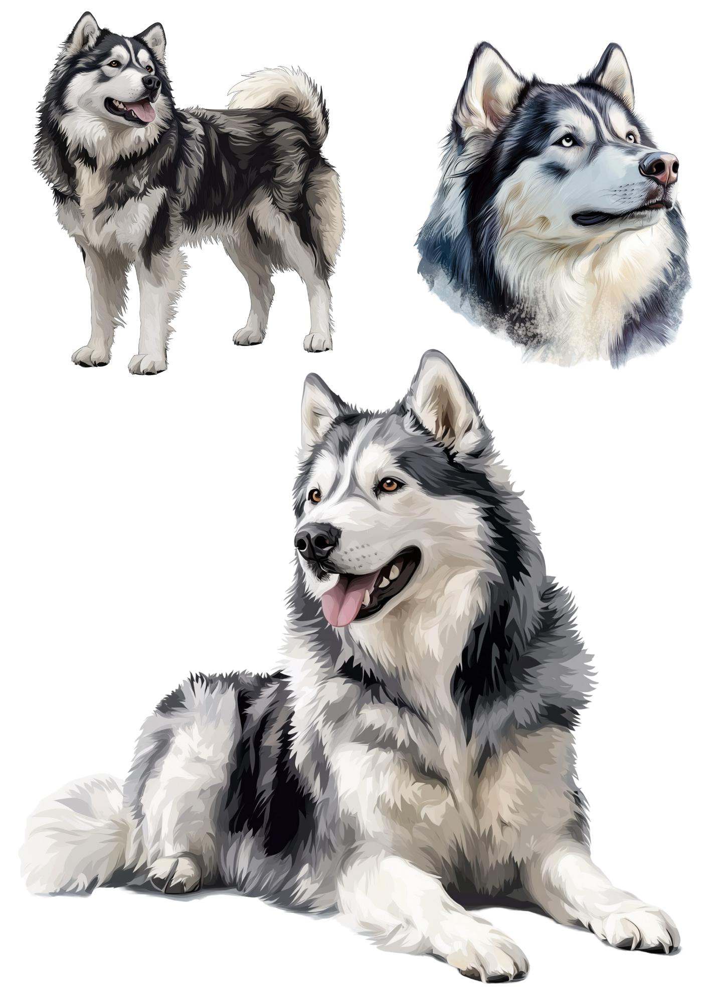 Reispapier für Decoupage Malamute Collage Kat. Nr. 4374