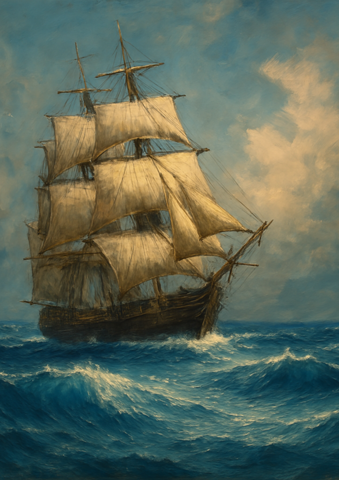 Reispapier für Decoupage, Segelschiff, voll, Kat. Nr. 4421