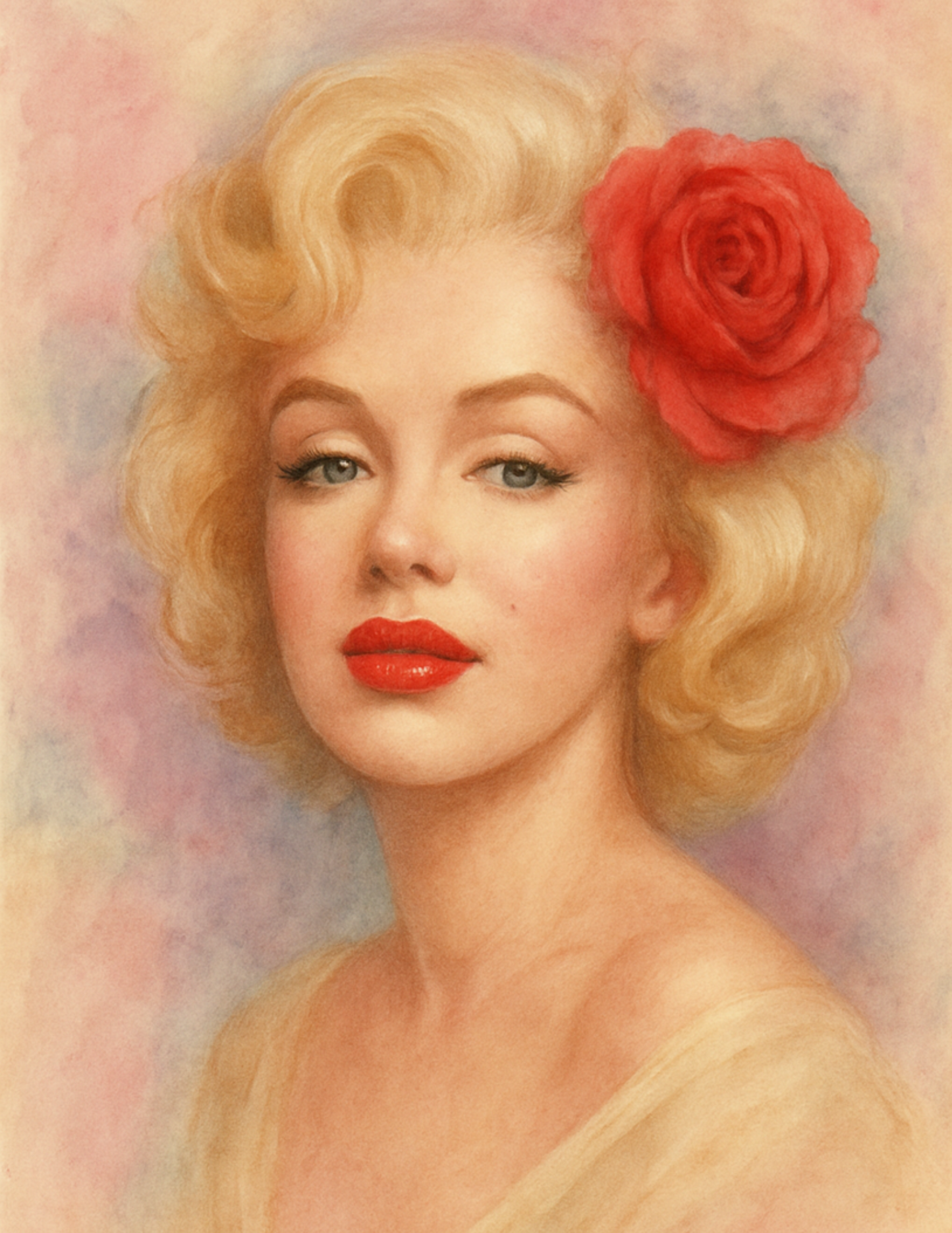 Reispapier für Decoupage Marylin Monroe mit Rose Schabby Chic Full Kat. Nr. 4518