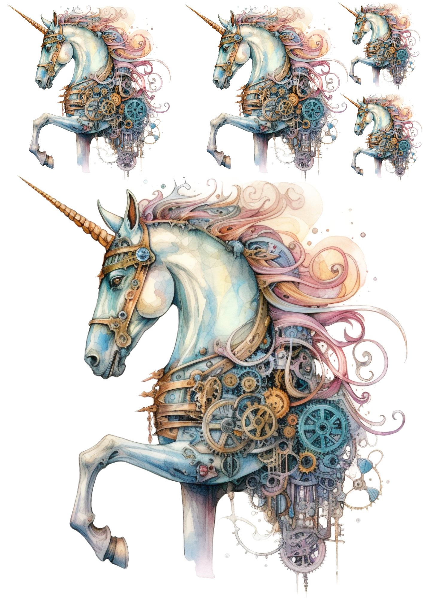 Reispapier für Decoupage-Einhorn-Collage Kat. Nr. 4814