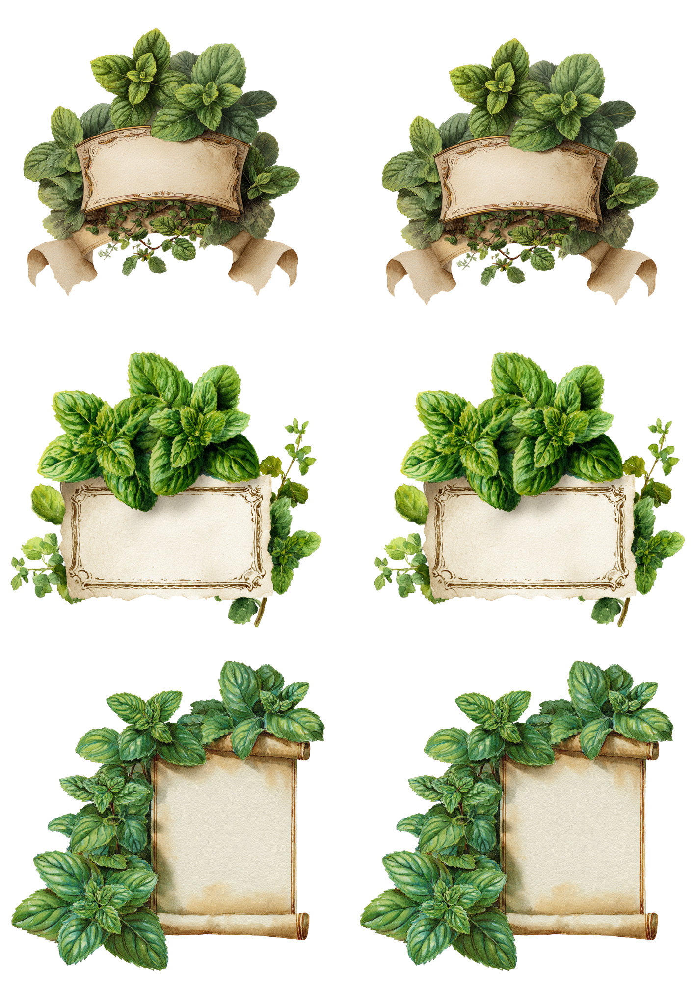 Rice Paper For Decoupage Mint Collage Cat. No. 4945