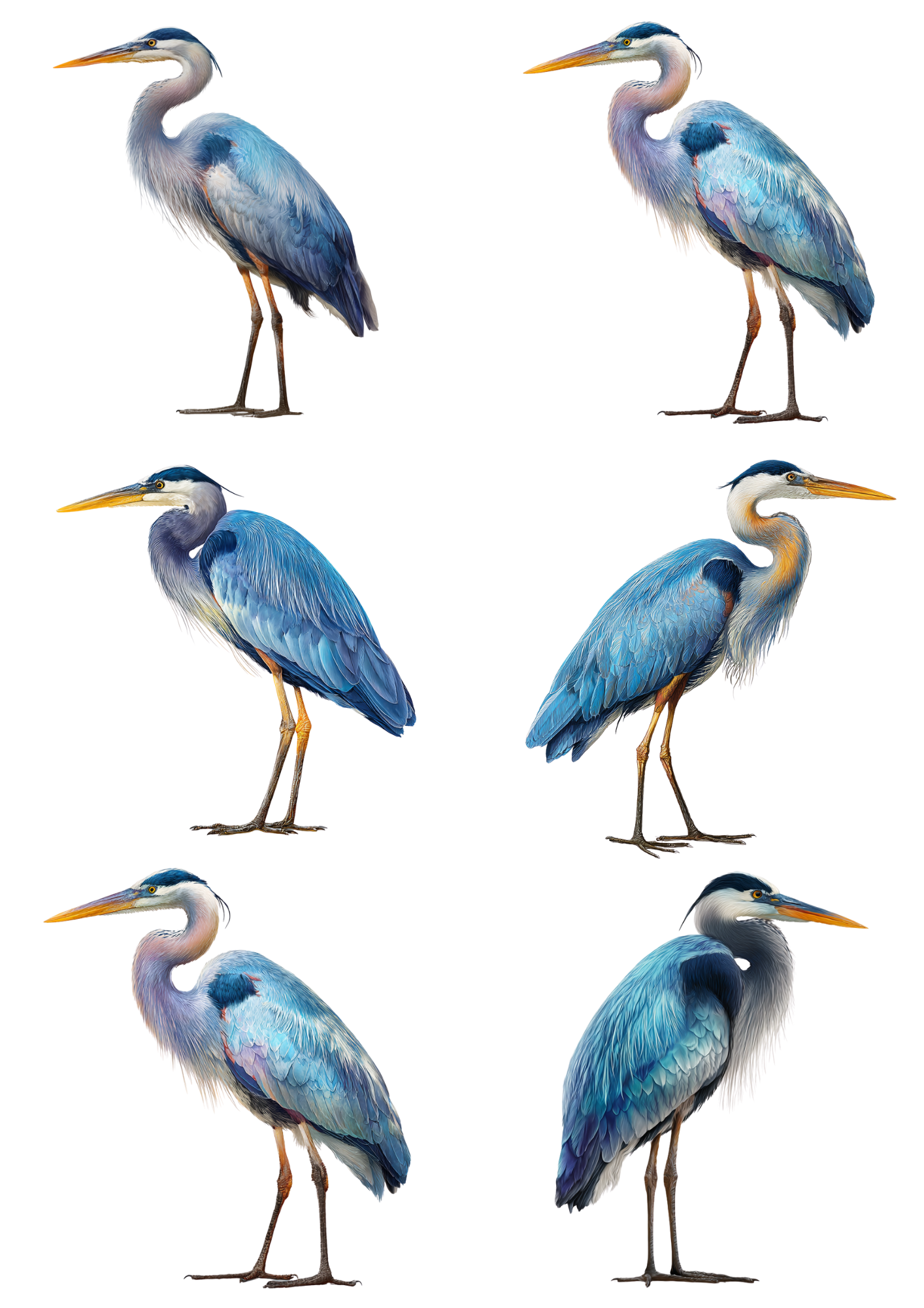 Reispapier für Decoupage Blue Heron Collage Kat. Nr. 4951