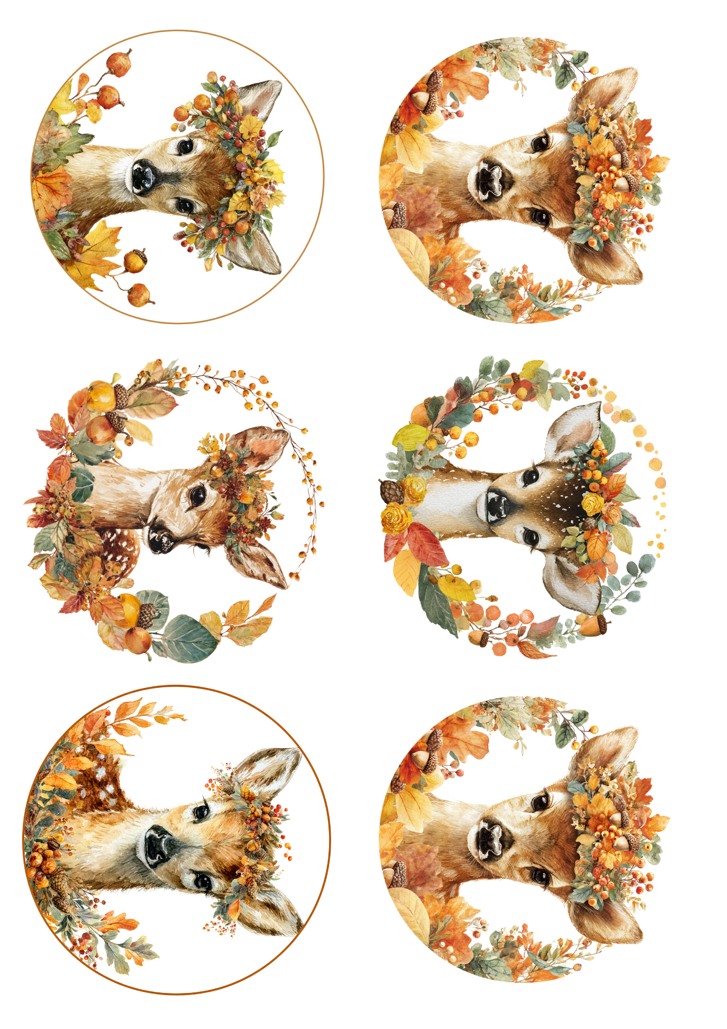 Reispapier-Decoupage-Collage „Hirsch am Bach“ Kat. Nr. 5021