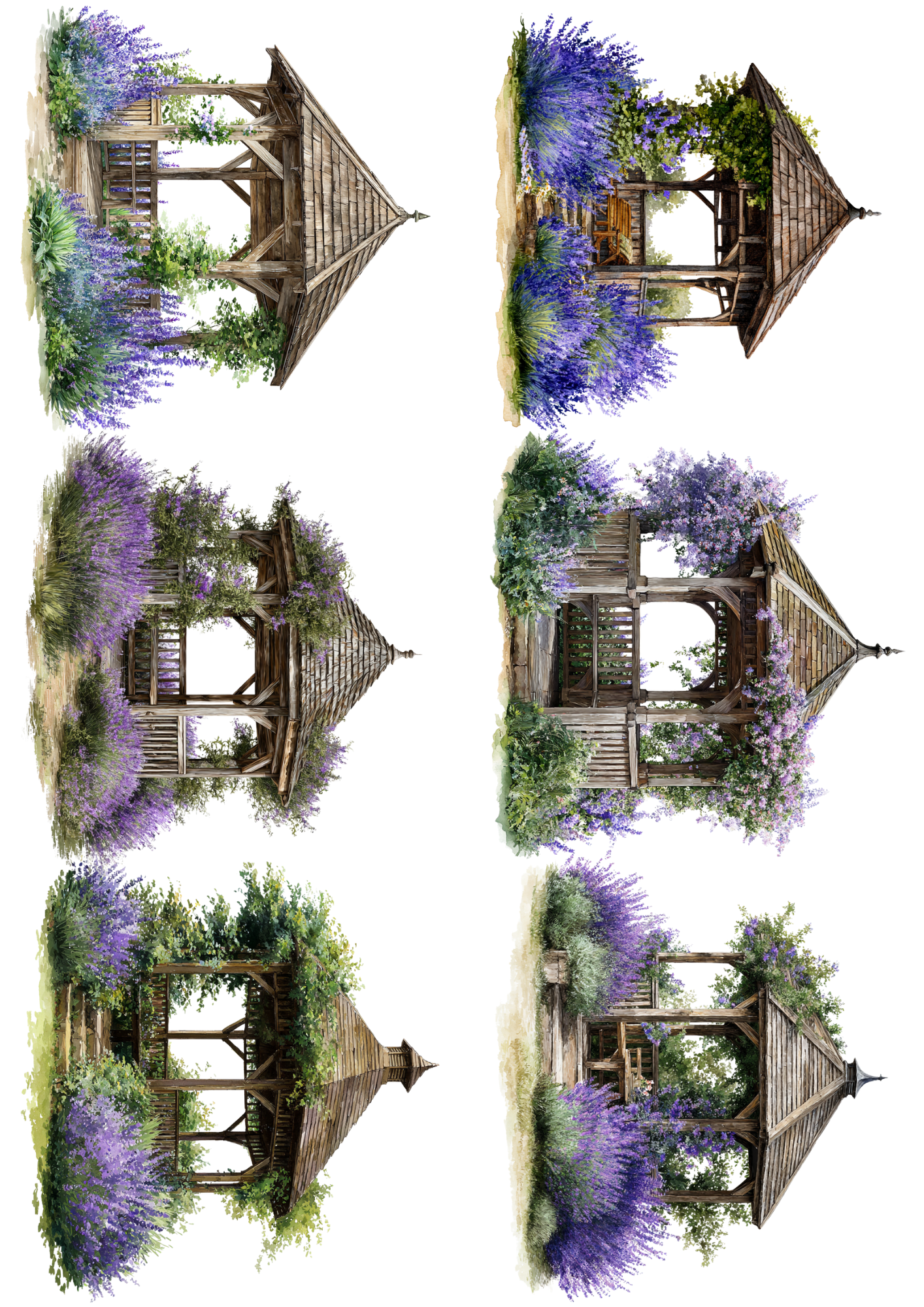 Reispapier-Decoupage-Collage „Hirsch am Bach“ Kat. Nr. 5021