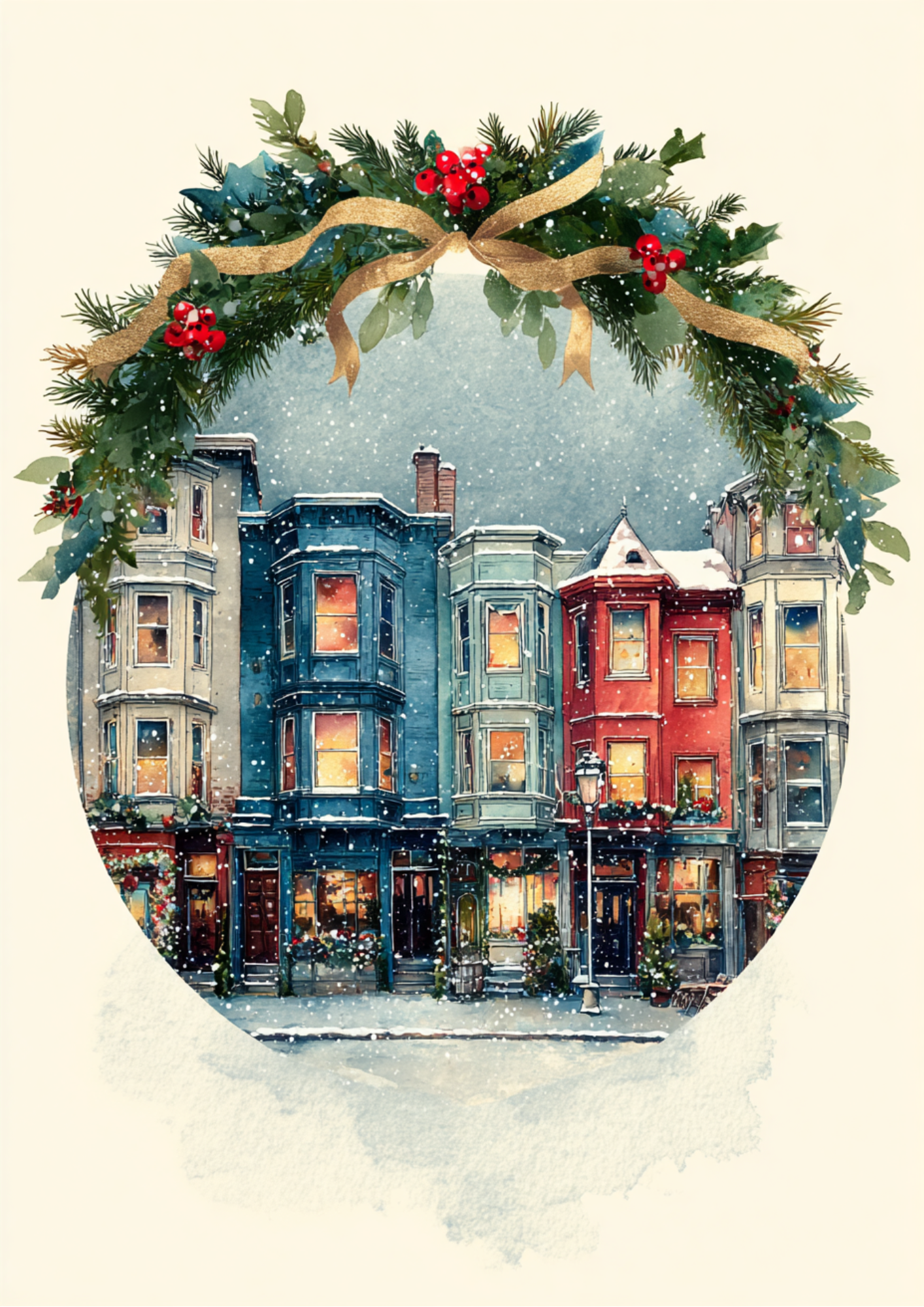 Rice Paper For Decoupage Christmas City Full Cat. No. 5411