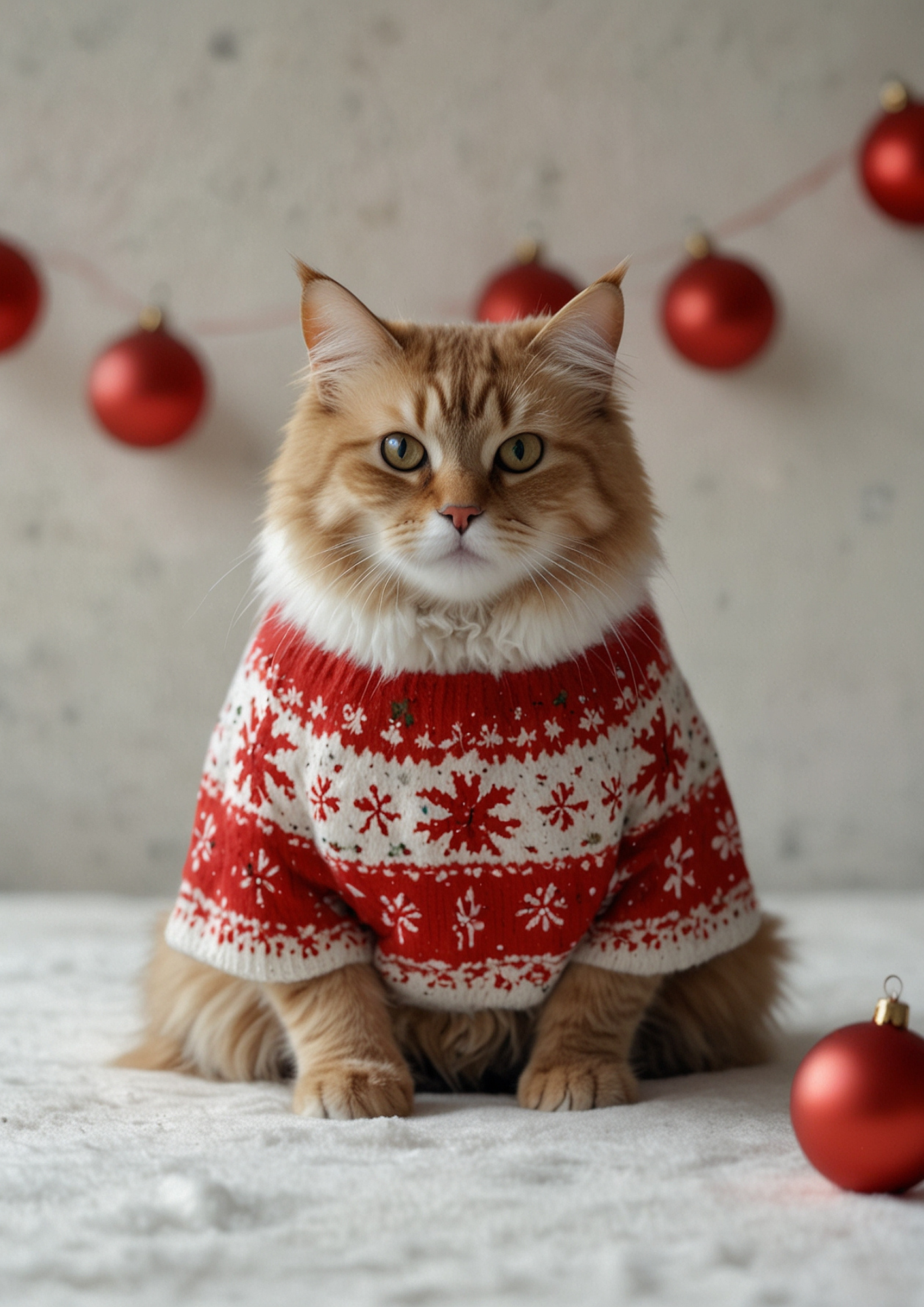 Rice Paper For Decoupage Christmas Cat In Sweater Full Cat. No.5461