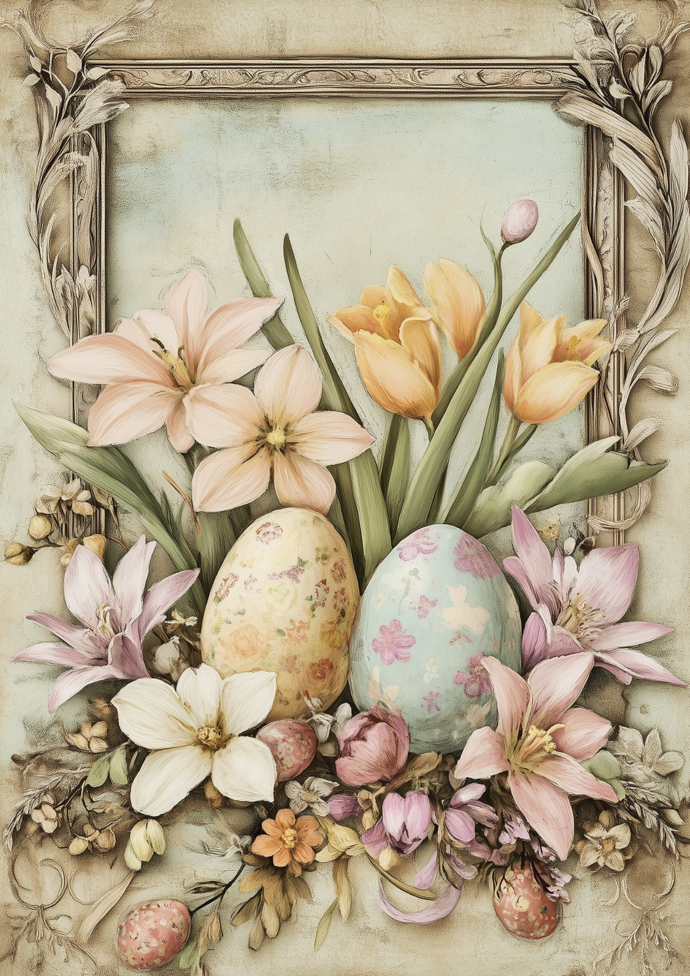 Reispapier für Decoupage, Blumenhintergrund, vollständig, Kat. Nr. 4809