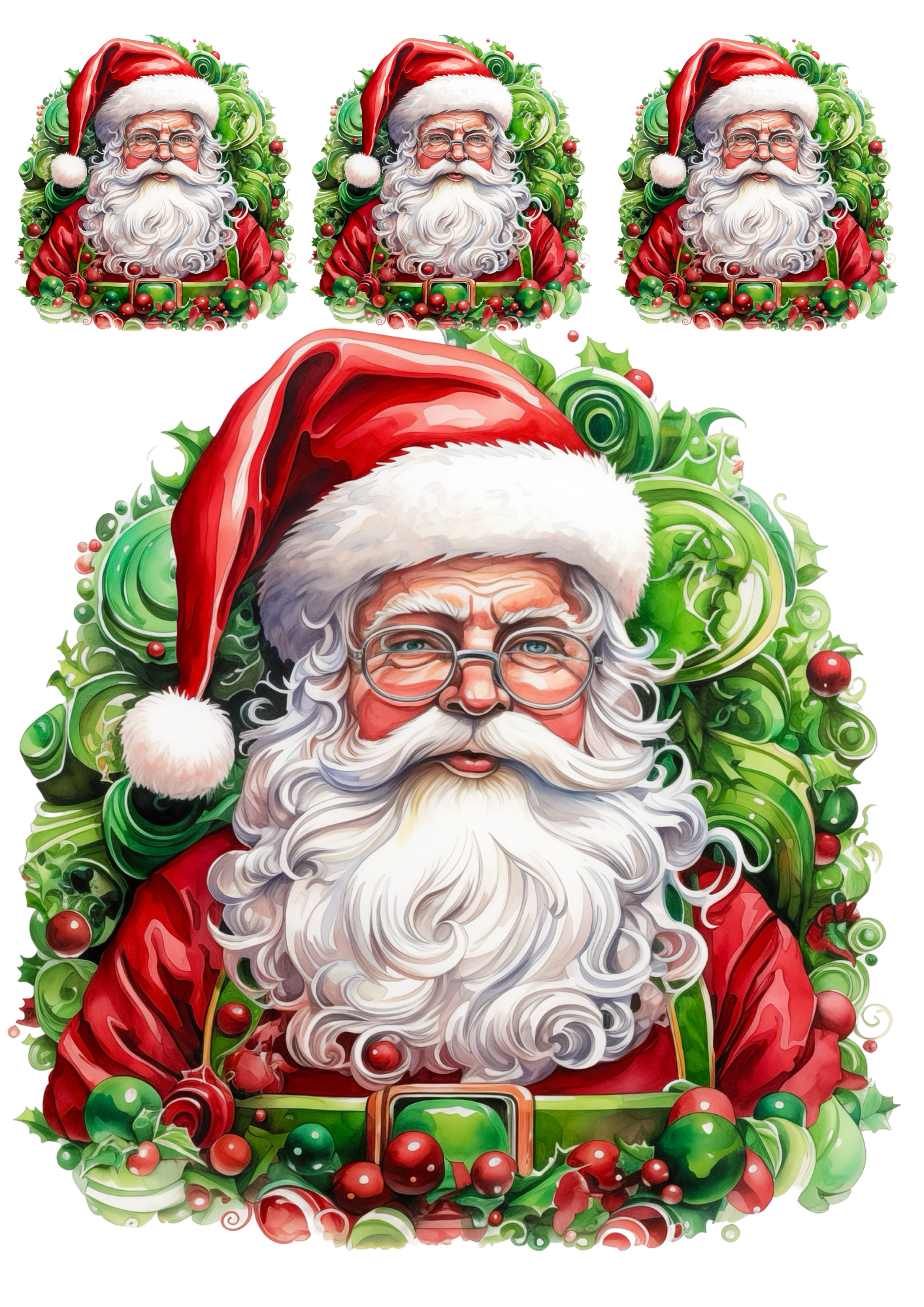 Rice Paper For Decoupage Santa Claus Collage Cat. No. 5623