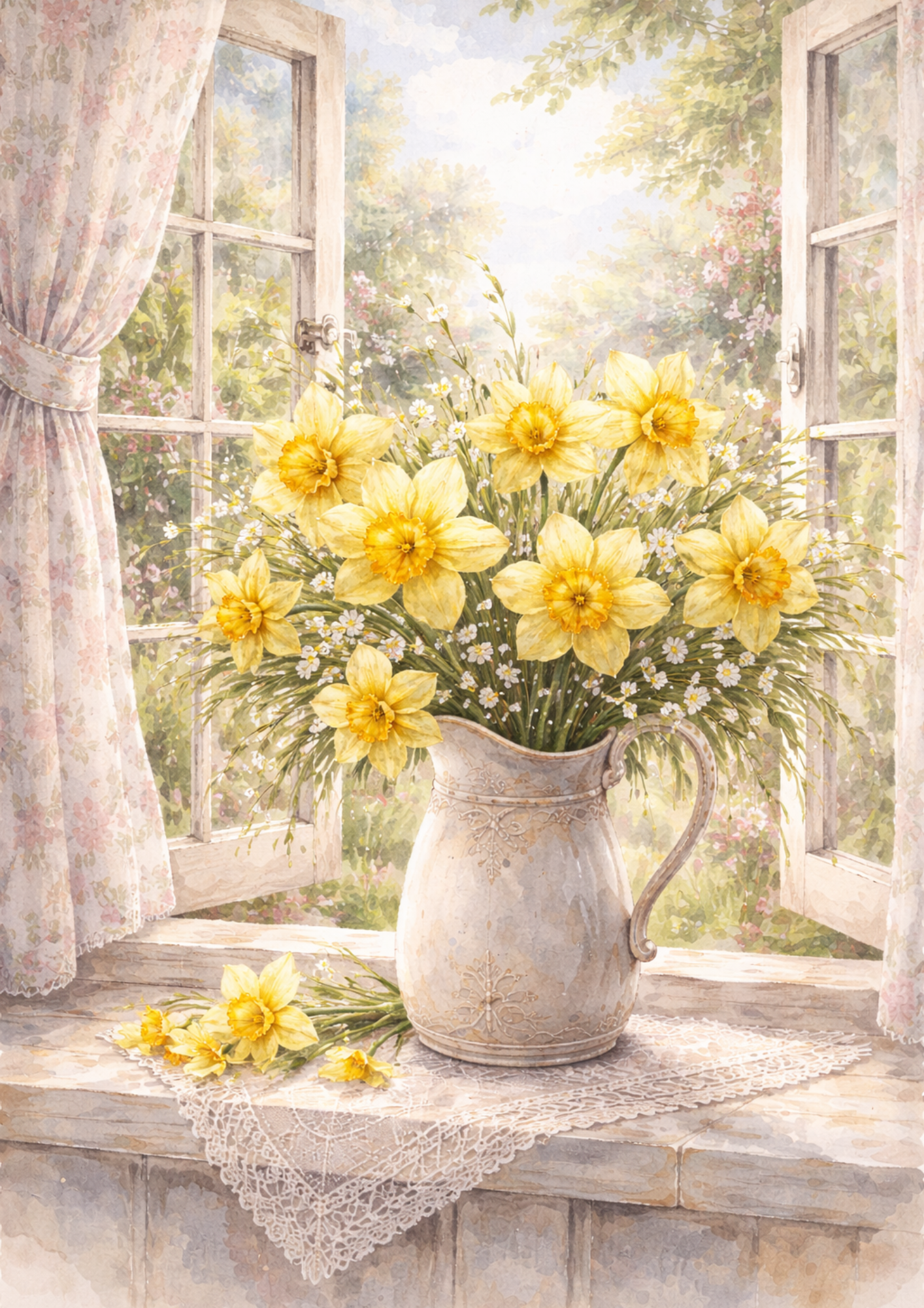 Rice Paper For Decoupage Daffodils Full Cat. No. 5689