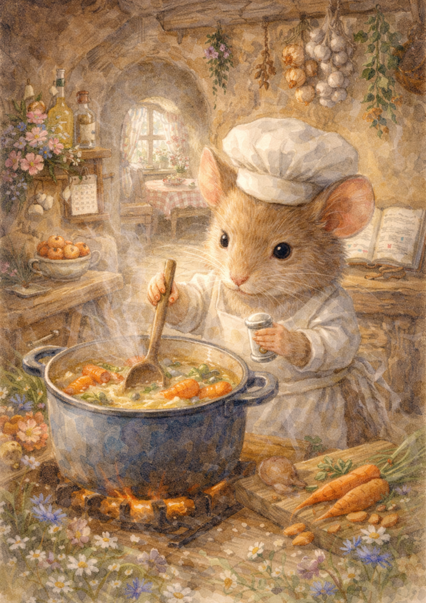Rice Paper For Decoupage Mouse Cooks Full Cat. No. 5697