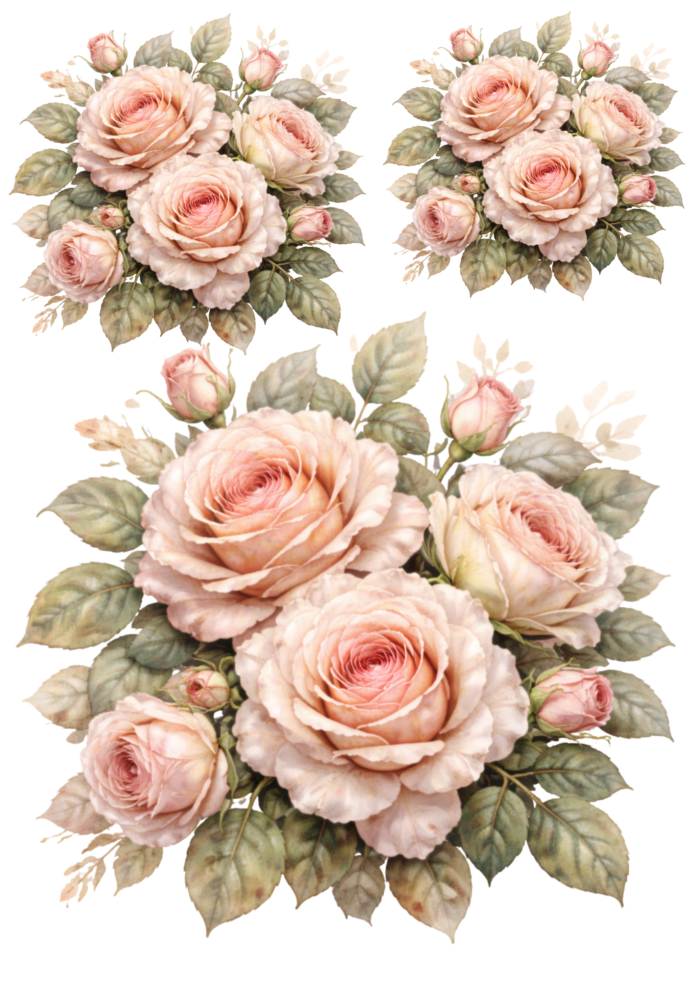 Rice Paper for Decoupage Roses Collage Cat. No. 5744