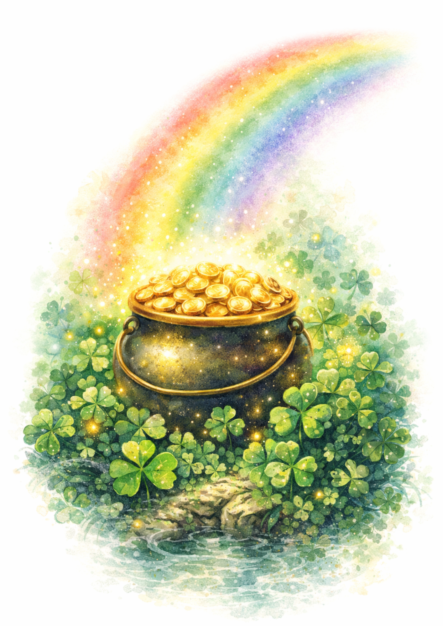 Rice Paper for Decoupage Rainbow and Jewel Bucket Collage Cat. No. 5813