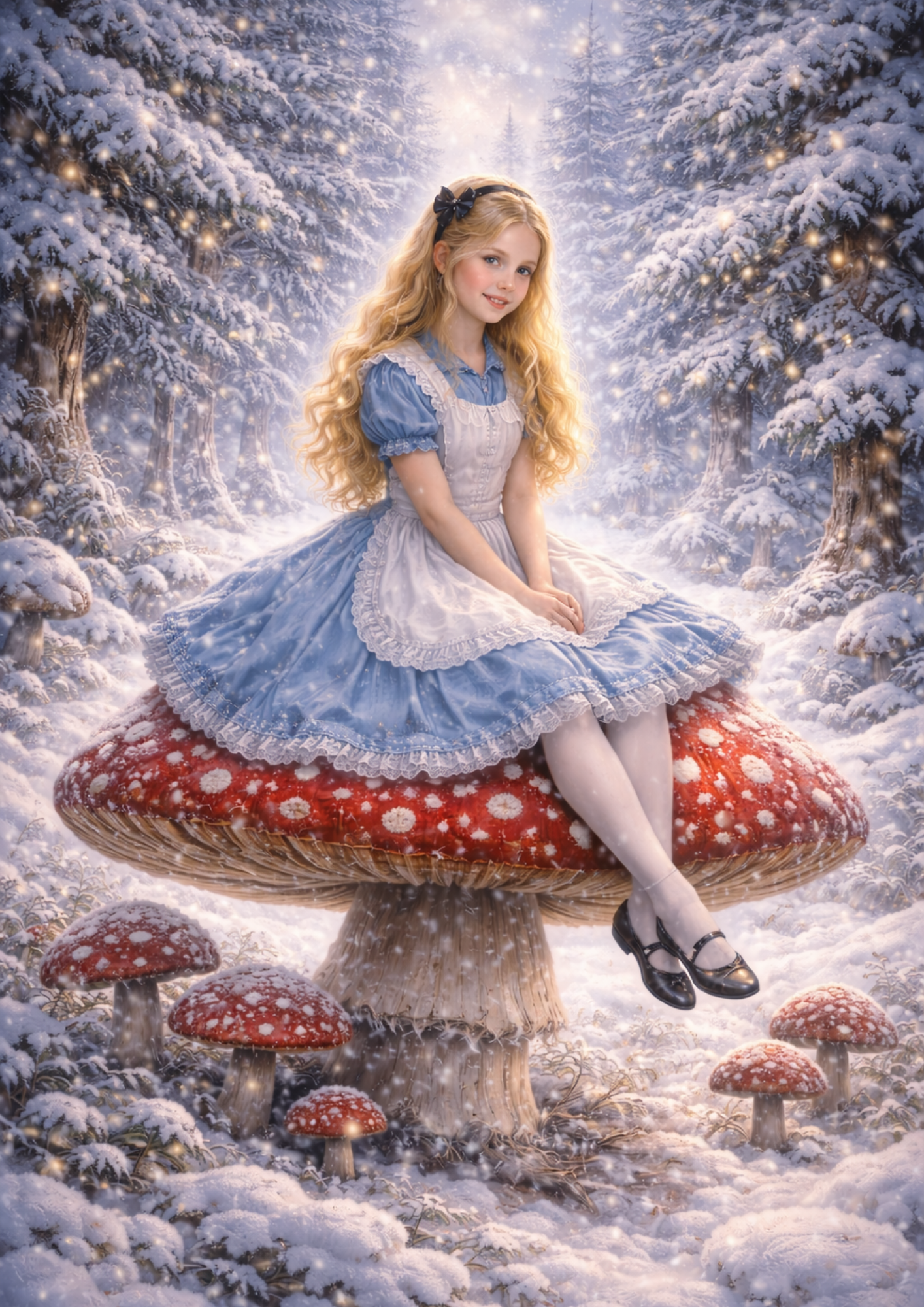 Rice Paper For Decoupage Alice in Wonderland and the Mad Hatter in Winter Full Cat. No. 8363