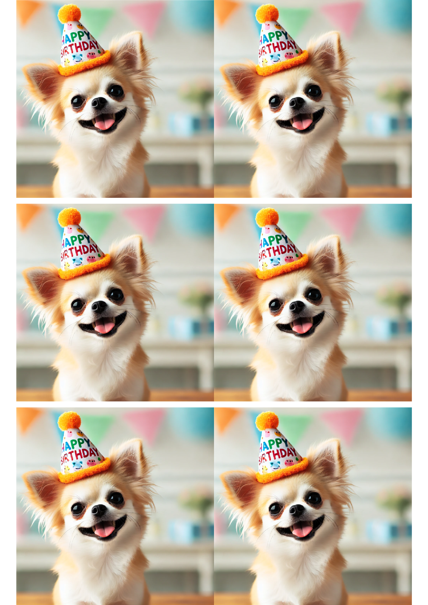 Reispapier für Decoupage Chihuahua Hund Geburtstag Collage Kat. Nr. 2561