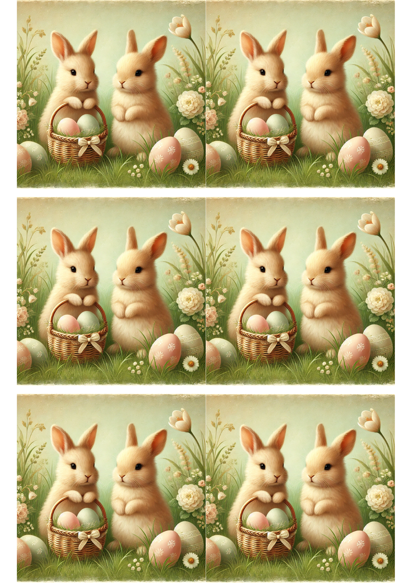Reispapier für Decoupage-Osterhasen-Collage Kat. Nr. 2819