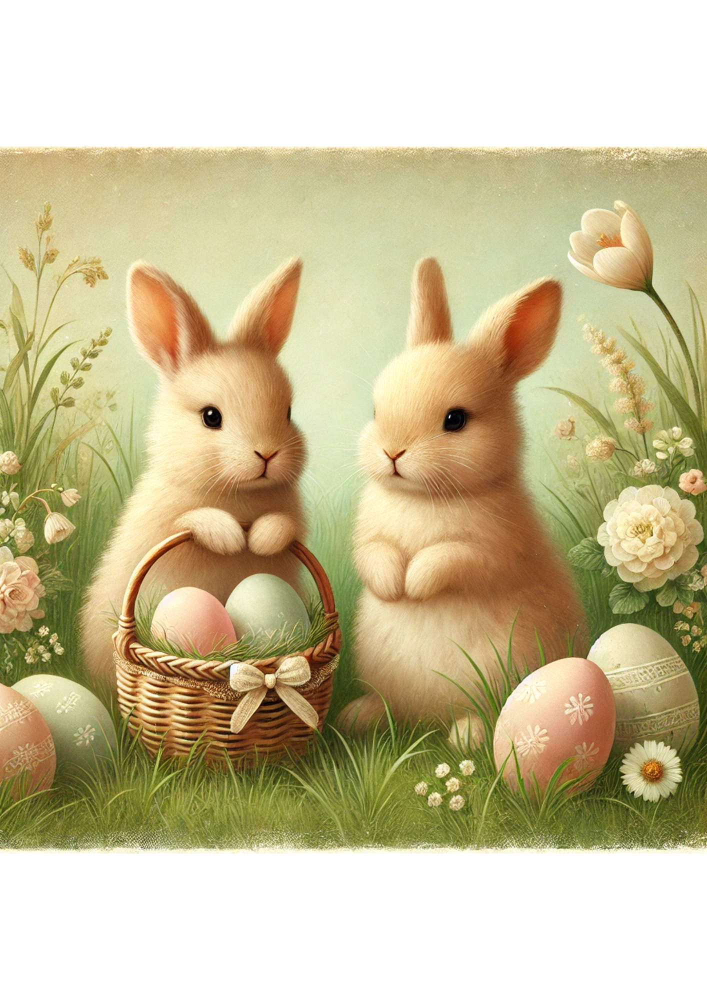 Reispapier für Decoupage-Osterhasen, voll, Kat.-Nr. 2820