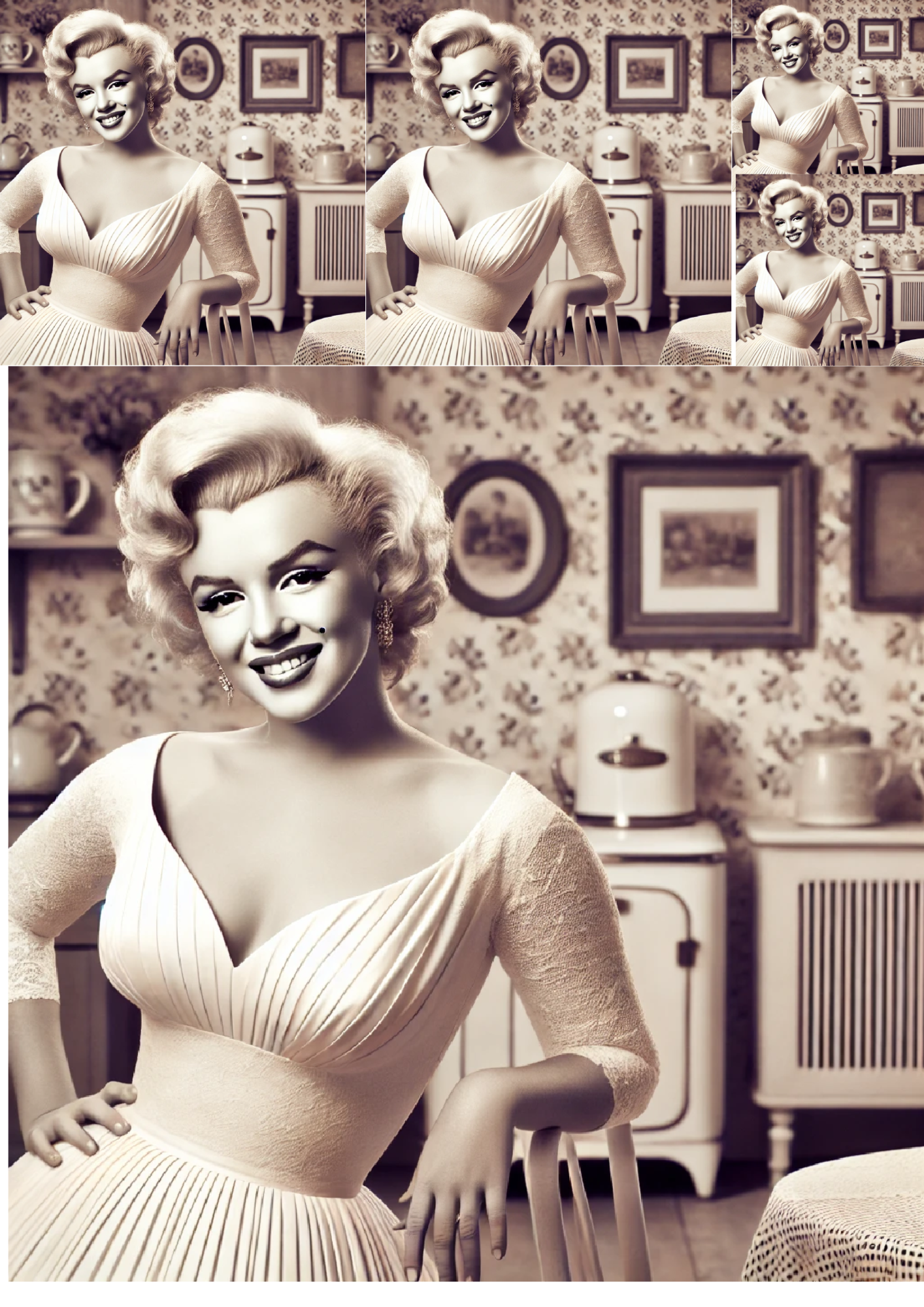 Reispapier für Decoupage, Collage „Marilyn Monroe im weißen Kleid“, Kat.-Nr. 1345