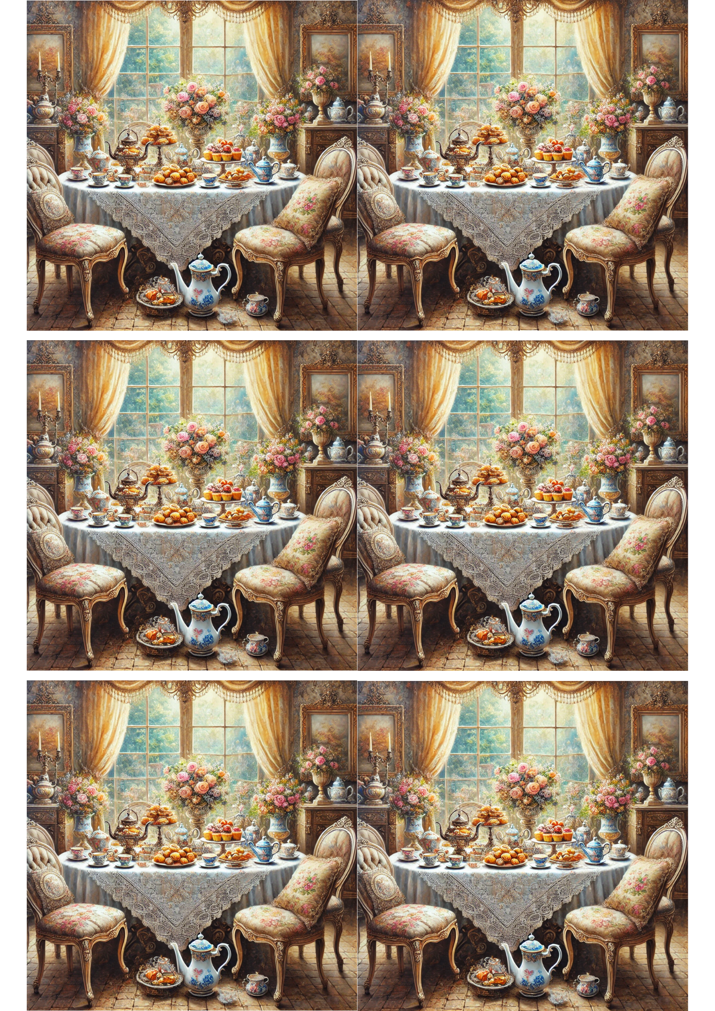 Reispapier für Decoupage Tea Party Collage Kat. Nr. 2529