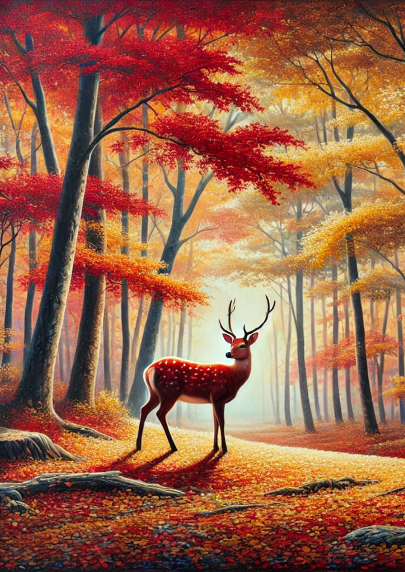 Reispapier für Decoupage Hirsch im Herbst Voll Kat. Nr. 1735