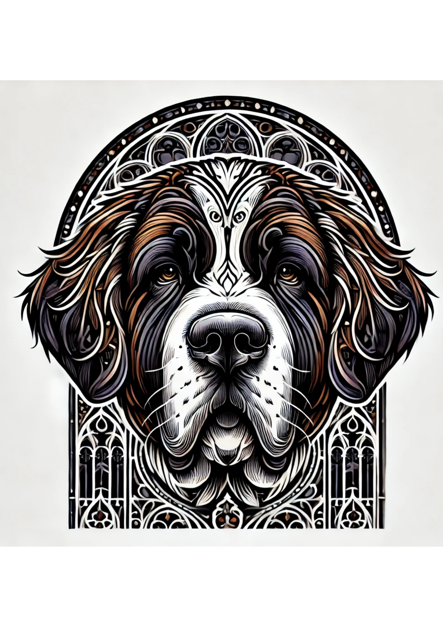 Reispapier für Decoupage Bernhardiner im gotischen Stil, vollständige Kat.-Nr. 1709