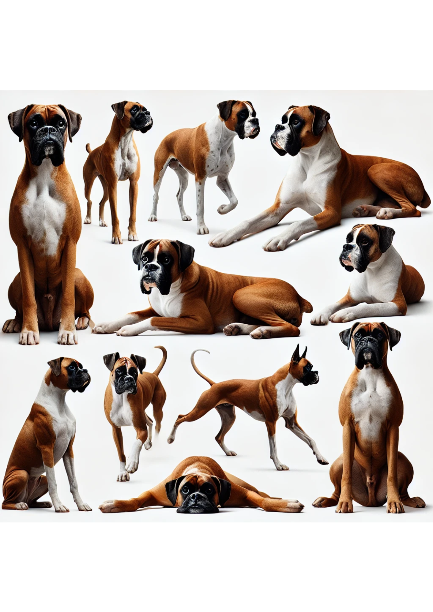 Reispapier für Decoupage, Boxerhund in verschiedenen Posen, vollständige Kat.-Nr. 2956