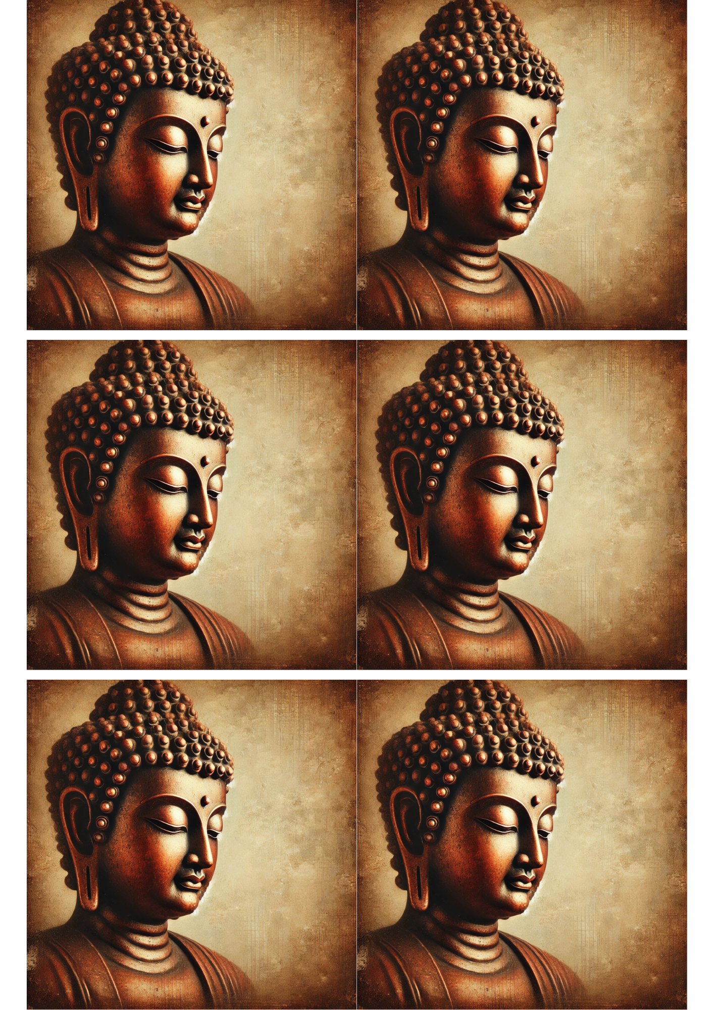 Reispapier für Decoupage Buddhakopf-Collage Kat. Nr. 1714