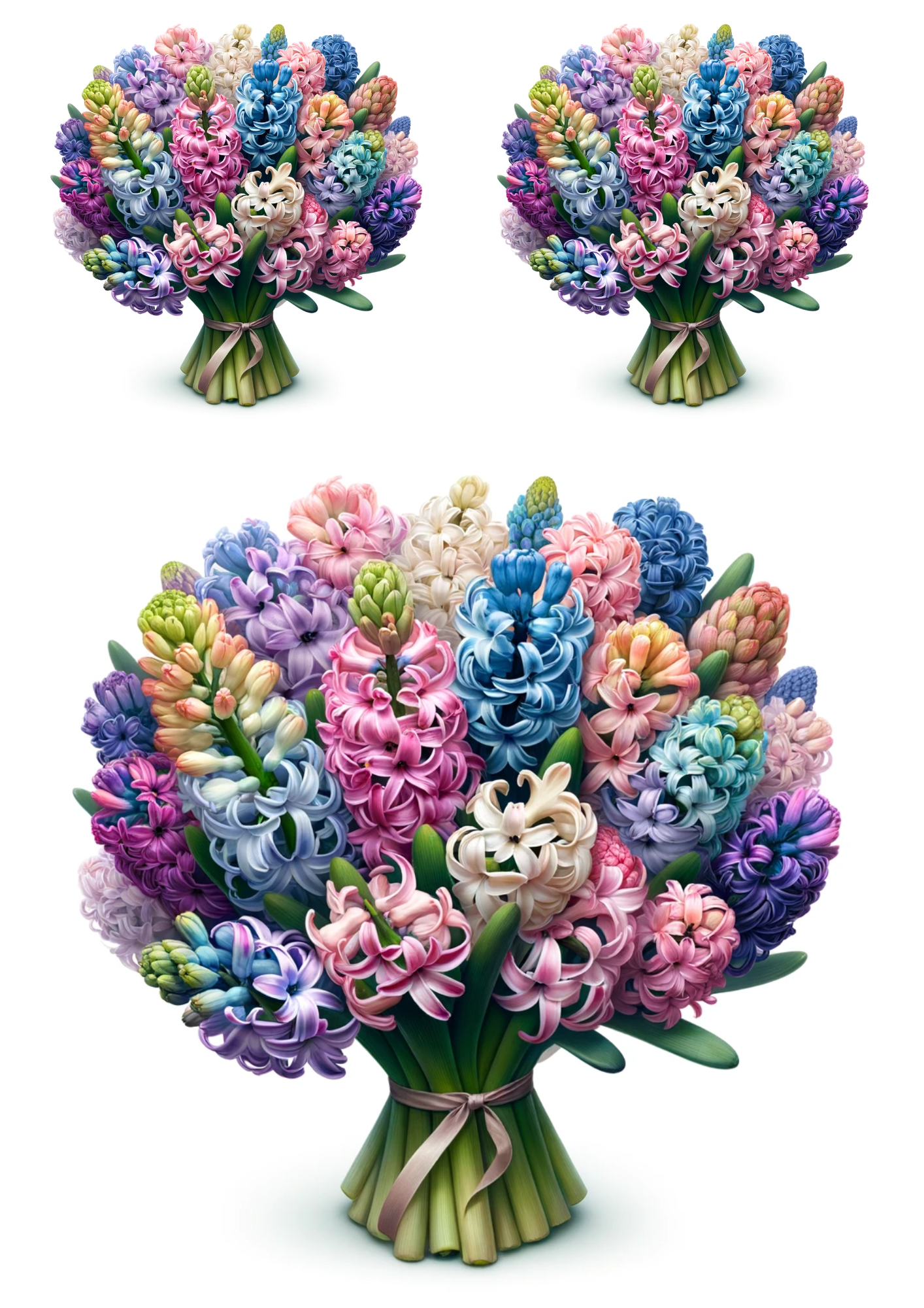 Rice Paper For Decoupage Bouquet of Hyacinths 2 Collage Cat No. 674