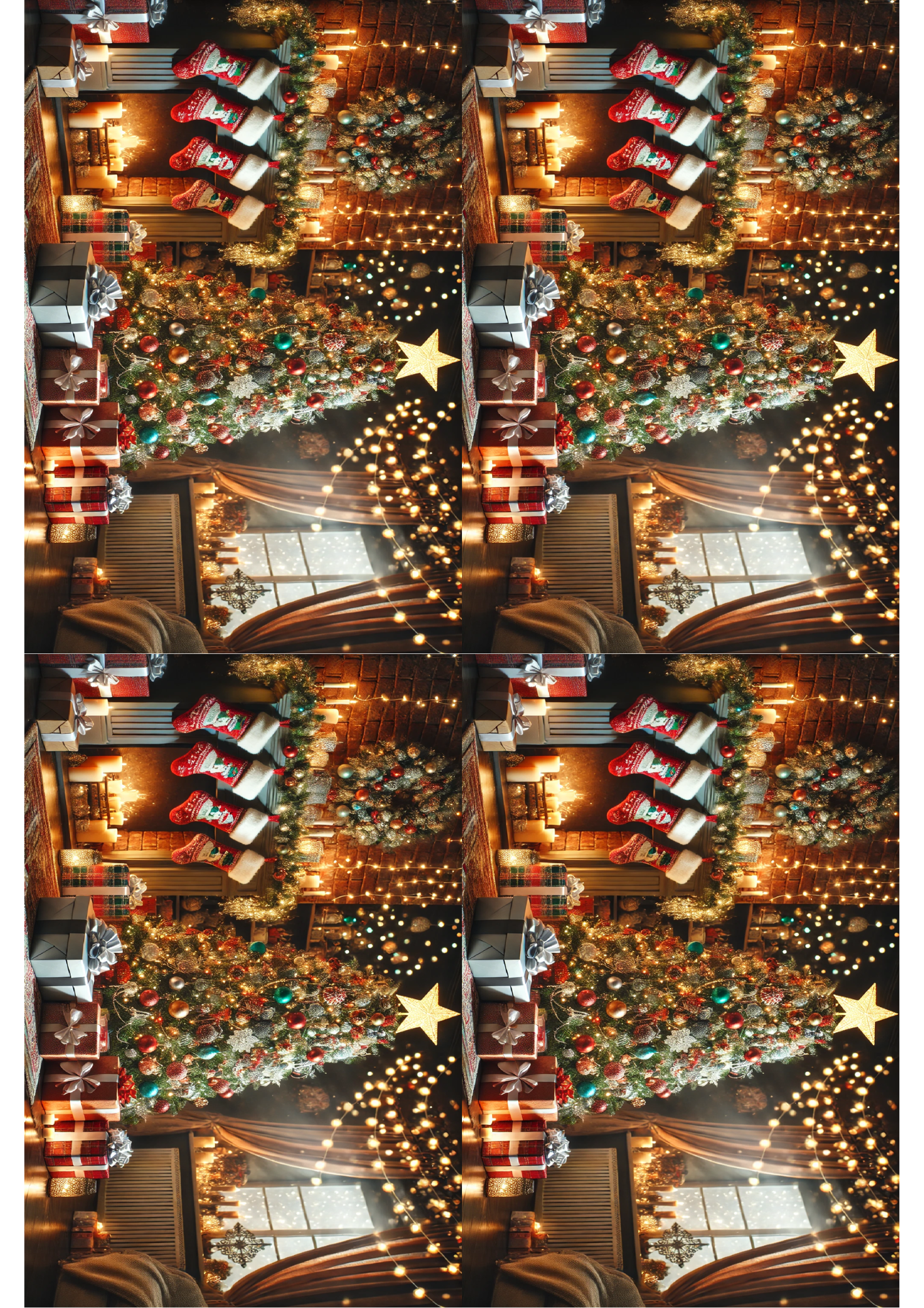 Rice Paper for Decoupage Christmas Tree and Gifts Collage Cat. No. 1498