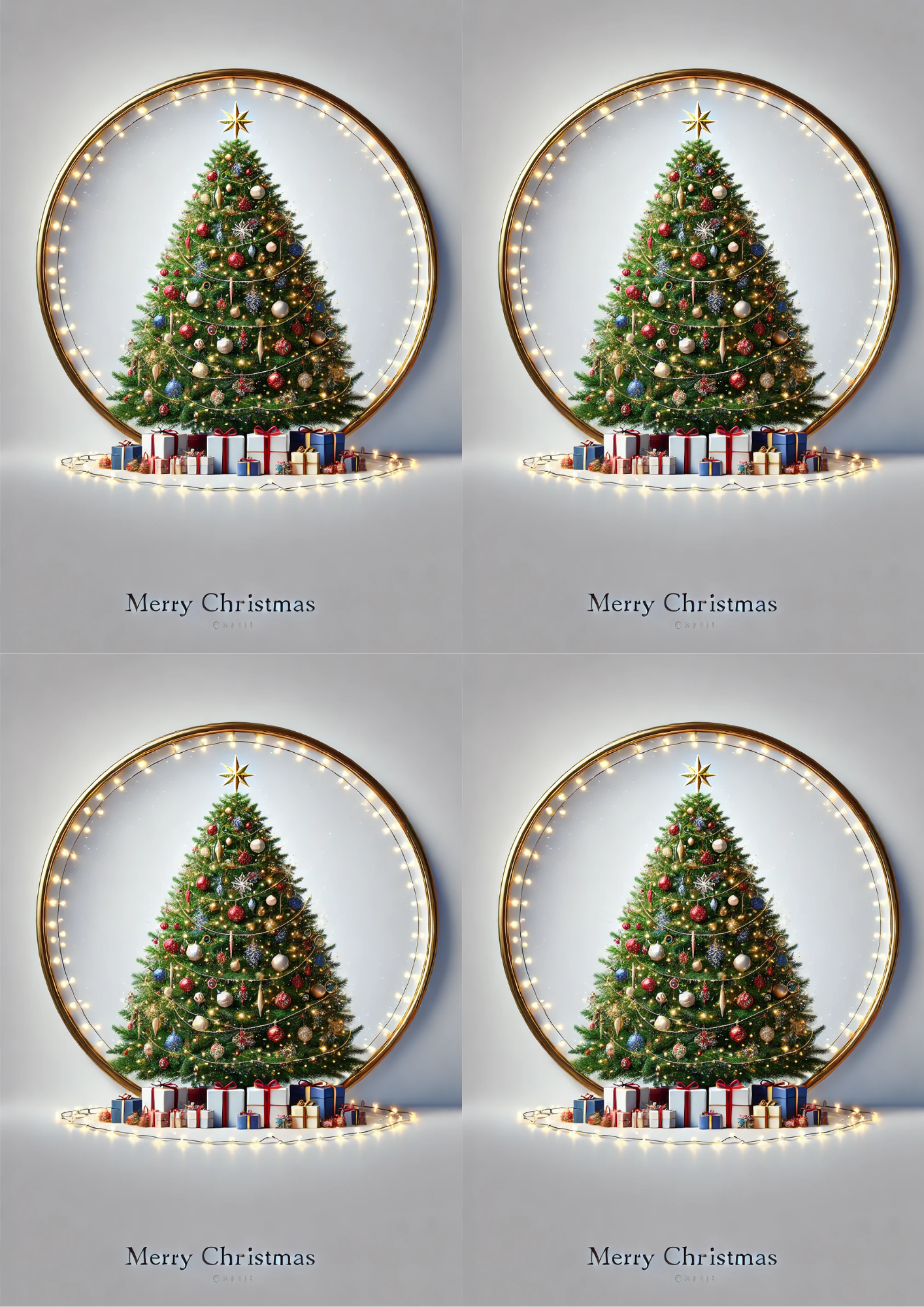 Rice Paper for Decoupage Christmas Tree And Gifts On White Background Collage Cat. No. 1500