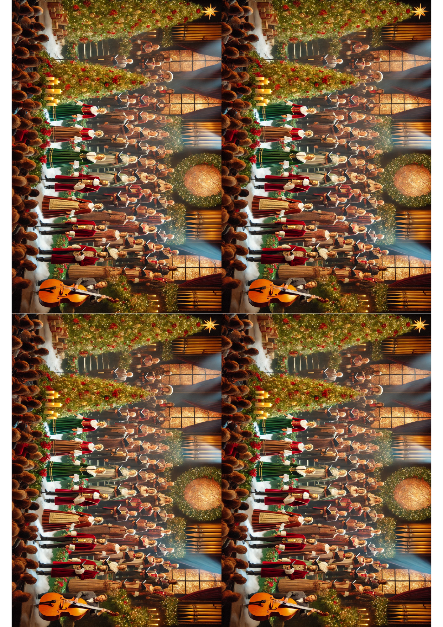 Rice Paper for Decoupage Christmas Choir Collage Cat. No. 1504
