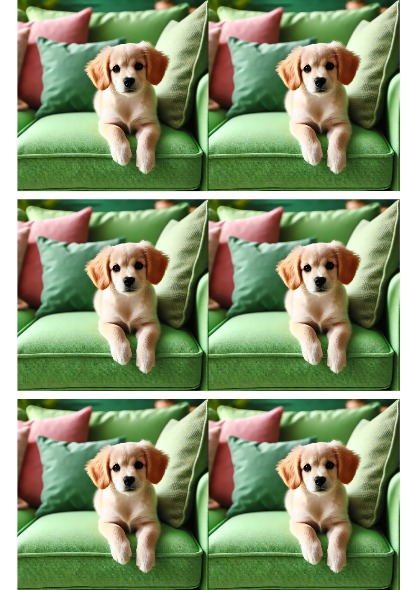 Reispapier für Decoupage-Collage „Hund auf grünem Sofa“ Kat. Nr. 2981