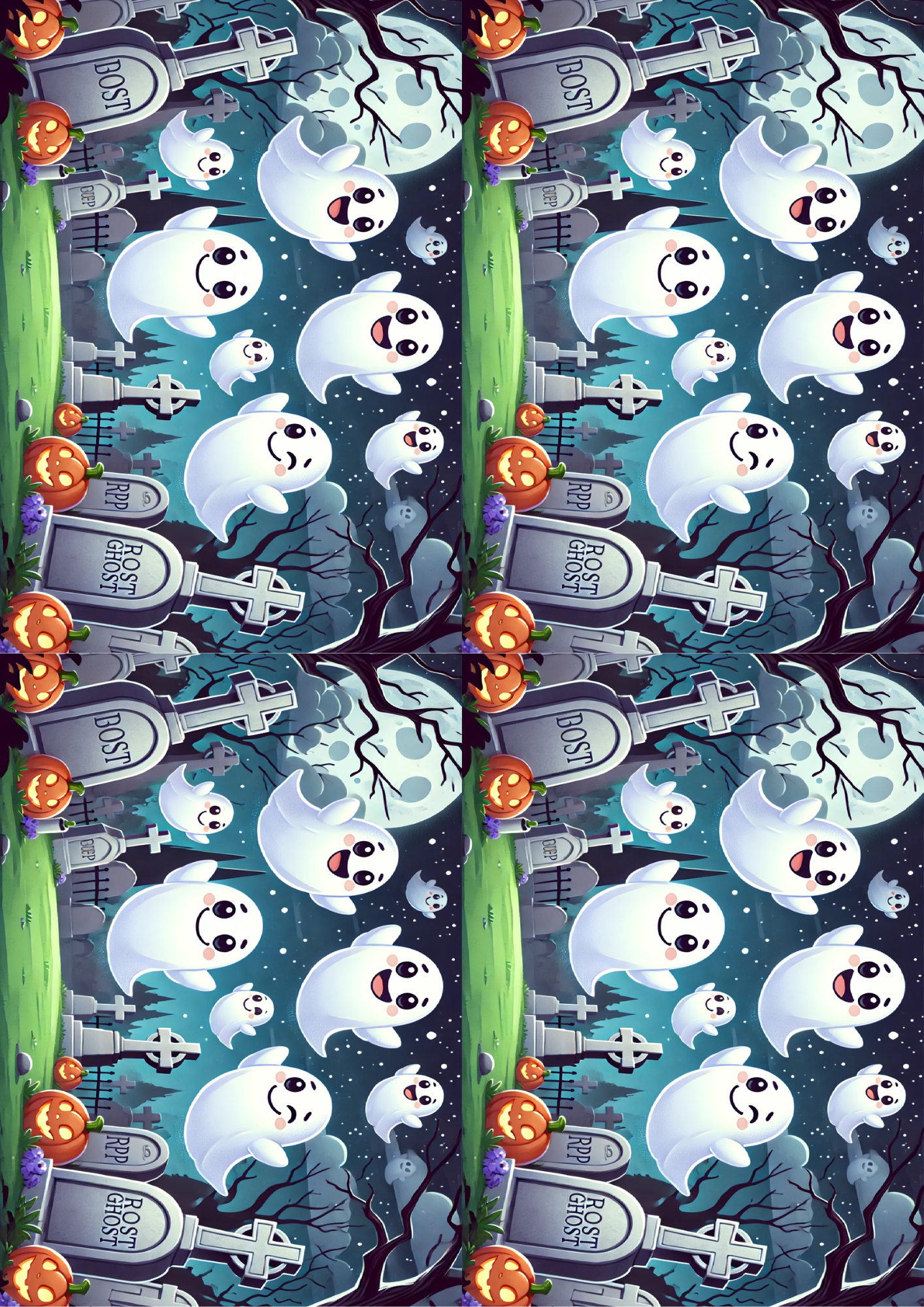 Reispapier für Decoupage-Collage „Ghosts Over the Graveyard“ Kat. Nr. 1600