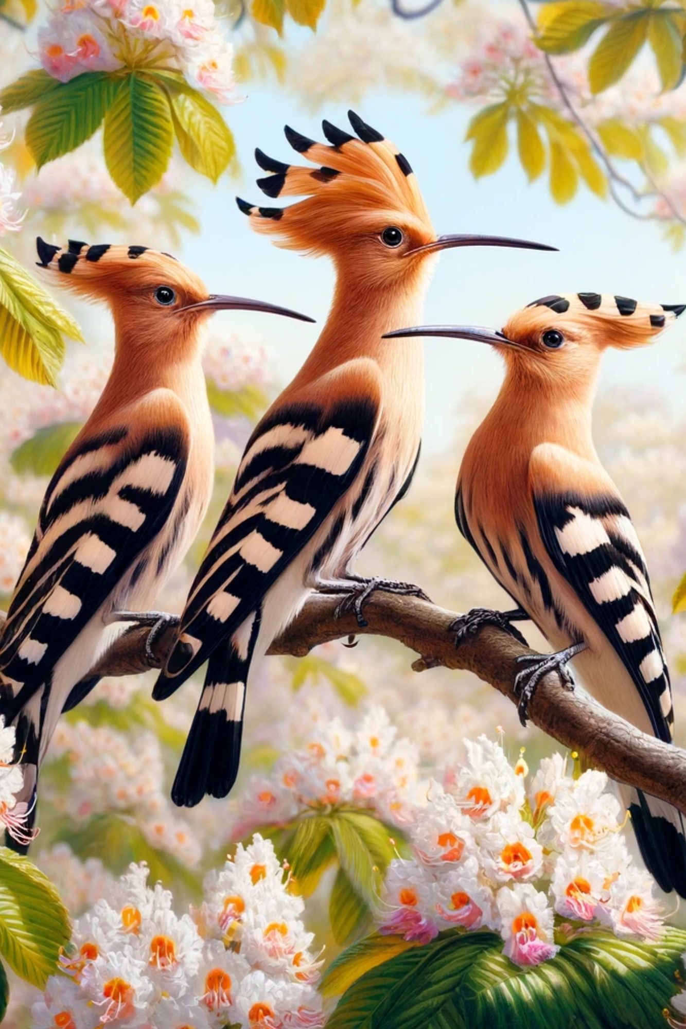 Rice Paper For Decoupage Hoopoe On A Chestnut Tree, Full, Cat. No. 518