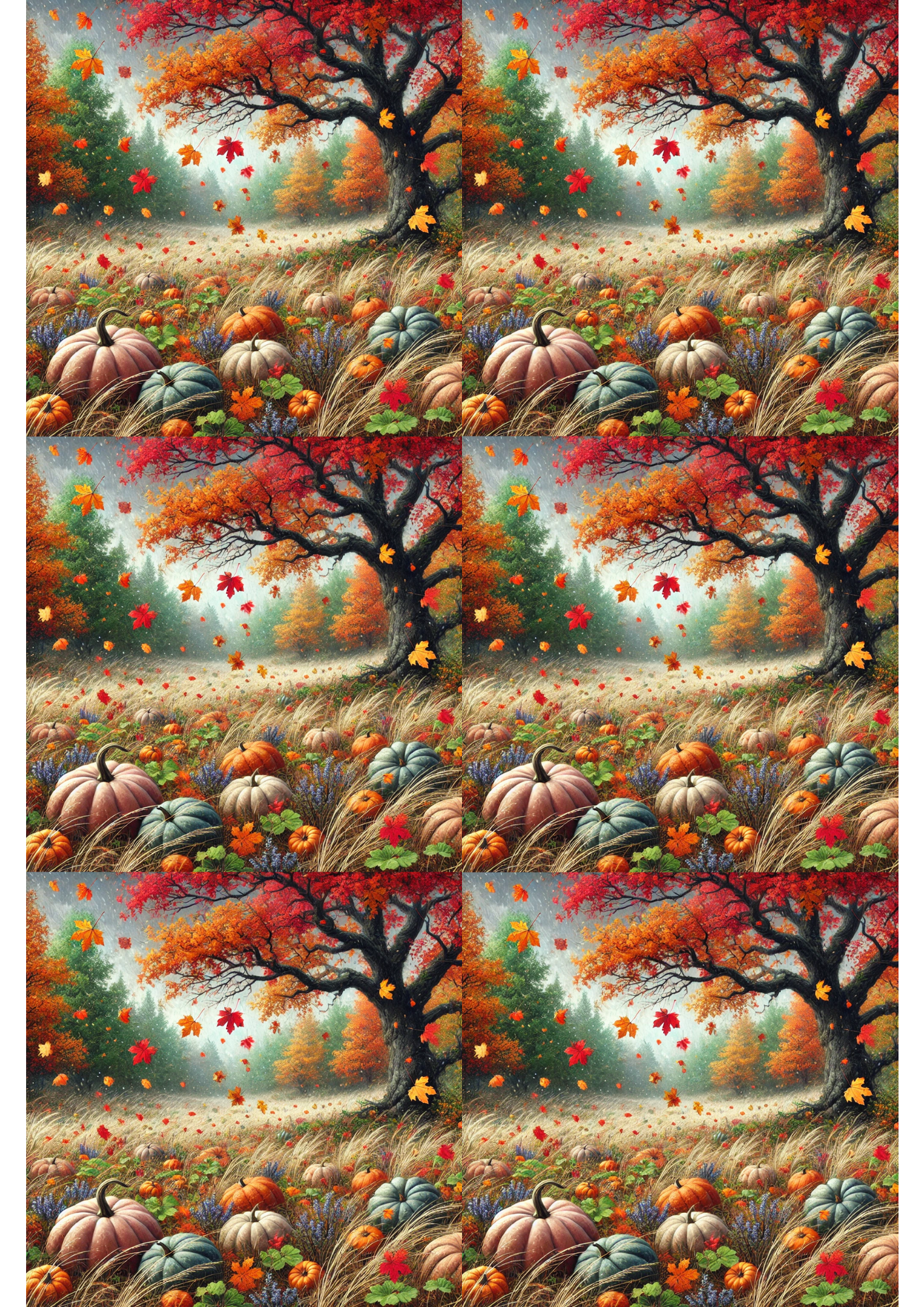 Reispapier für Decoupage-Kürbisse 4 Collage Kat. Nr. 2573
