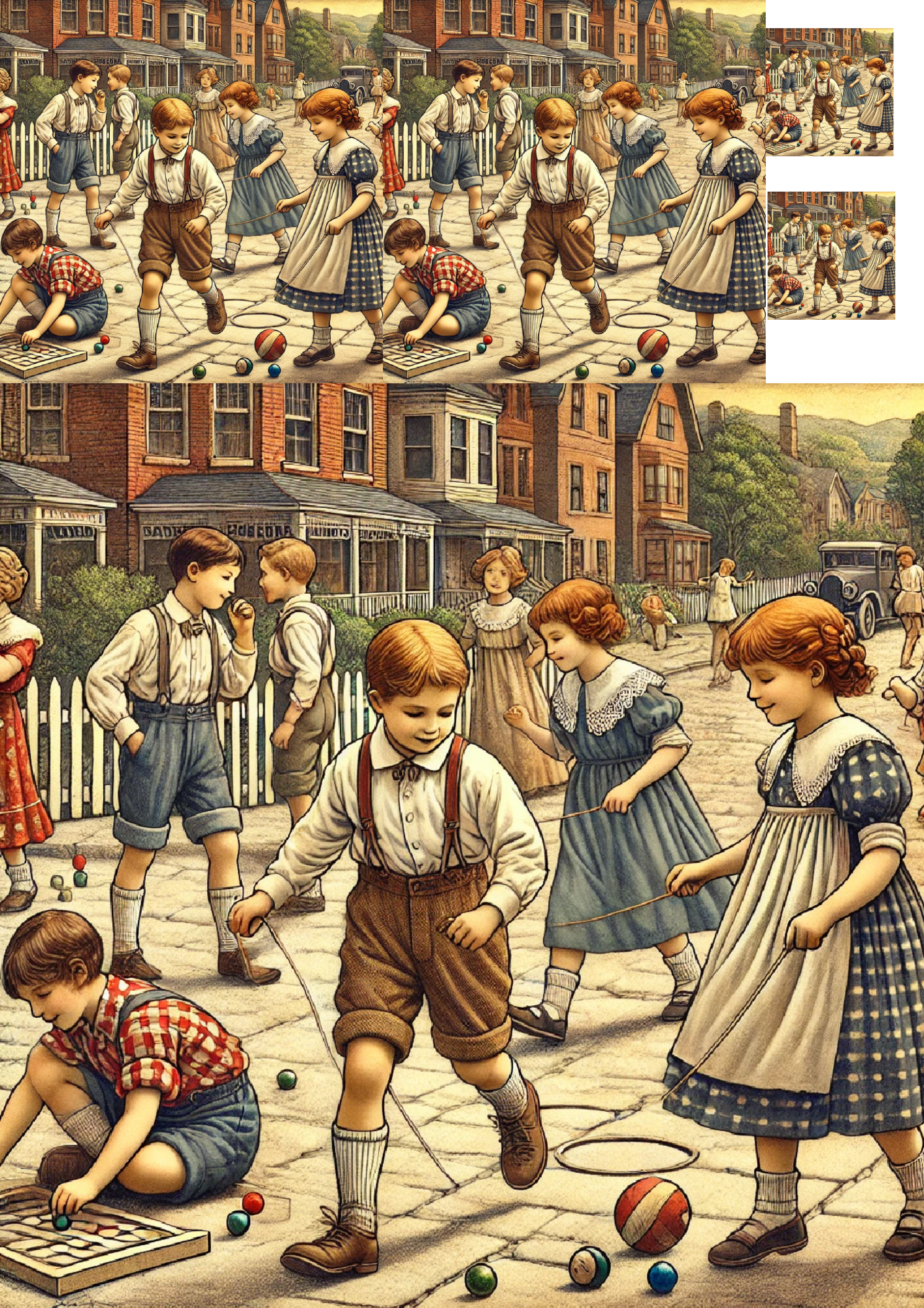 Reispapier für Decoupage Kinder Collage Anfang des 20. Jahrhunderts Kat. Nr. 1267
