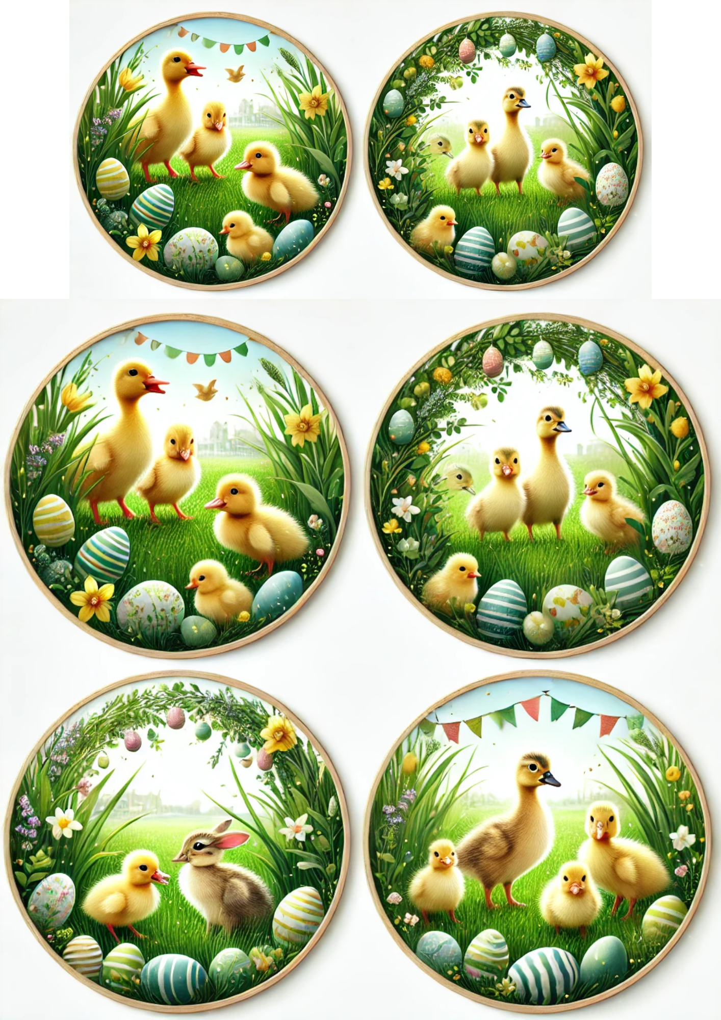 Reispapier für Decoupage Osterküken in Kreisen Voll Kat. Nr. 2984