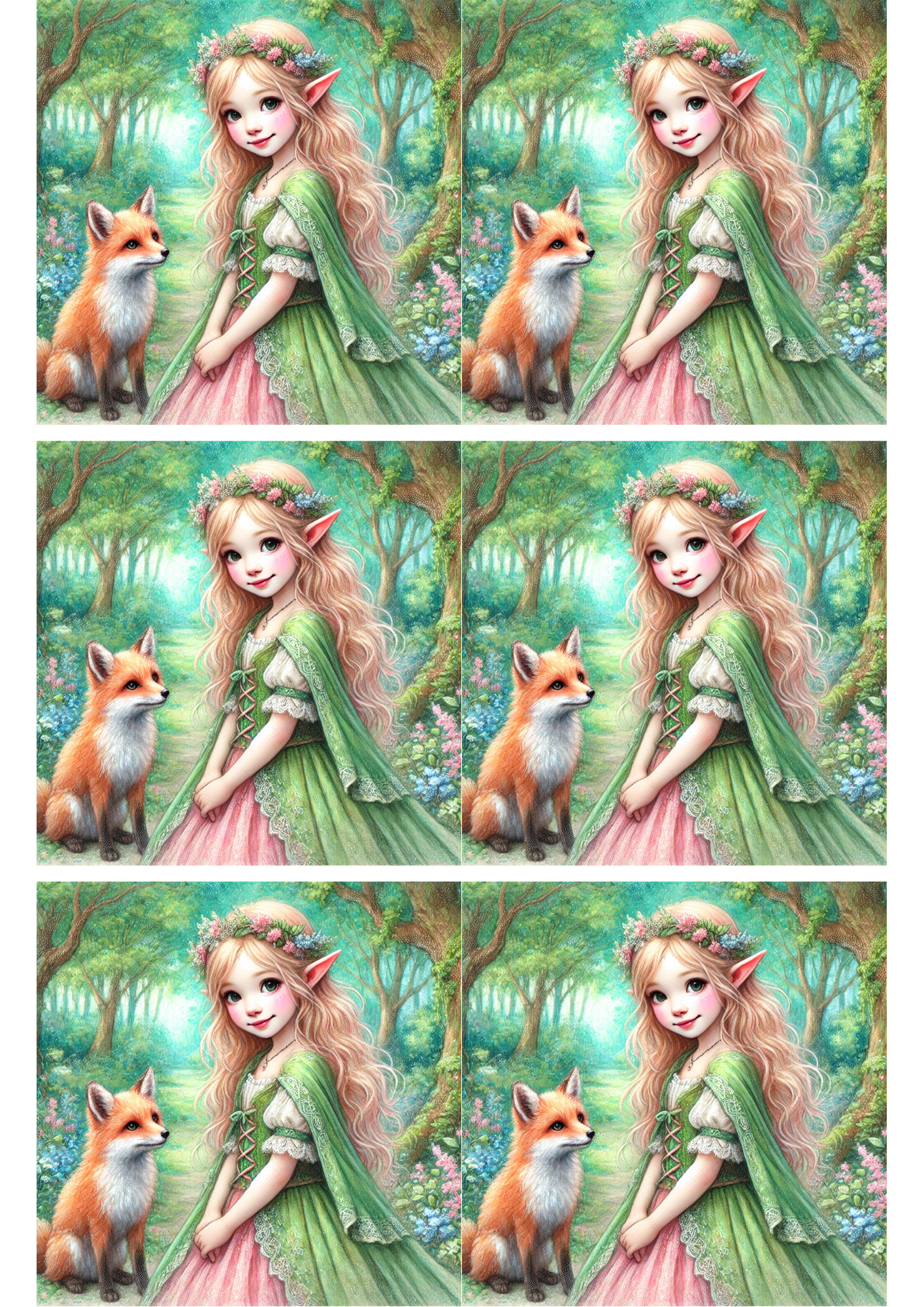 Reispapier für Decoupage-Collage „Fuchs und Waldelfe“ Kat. Nr. 1876