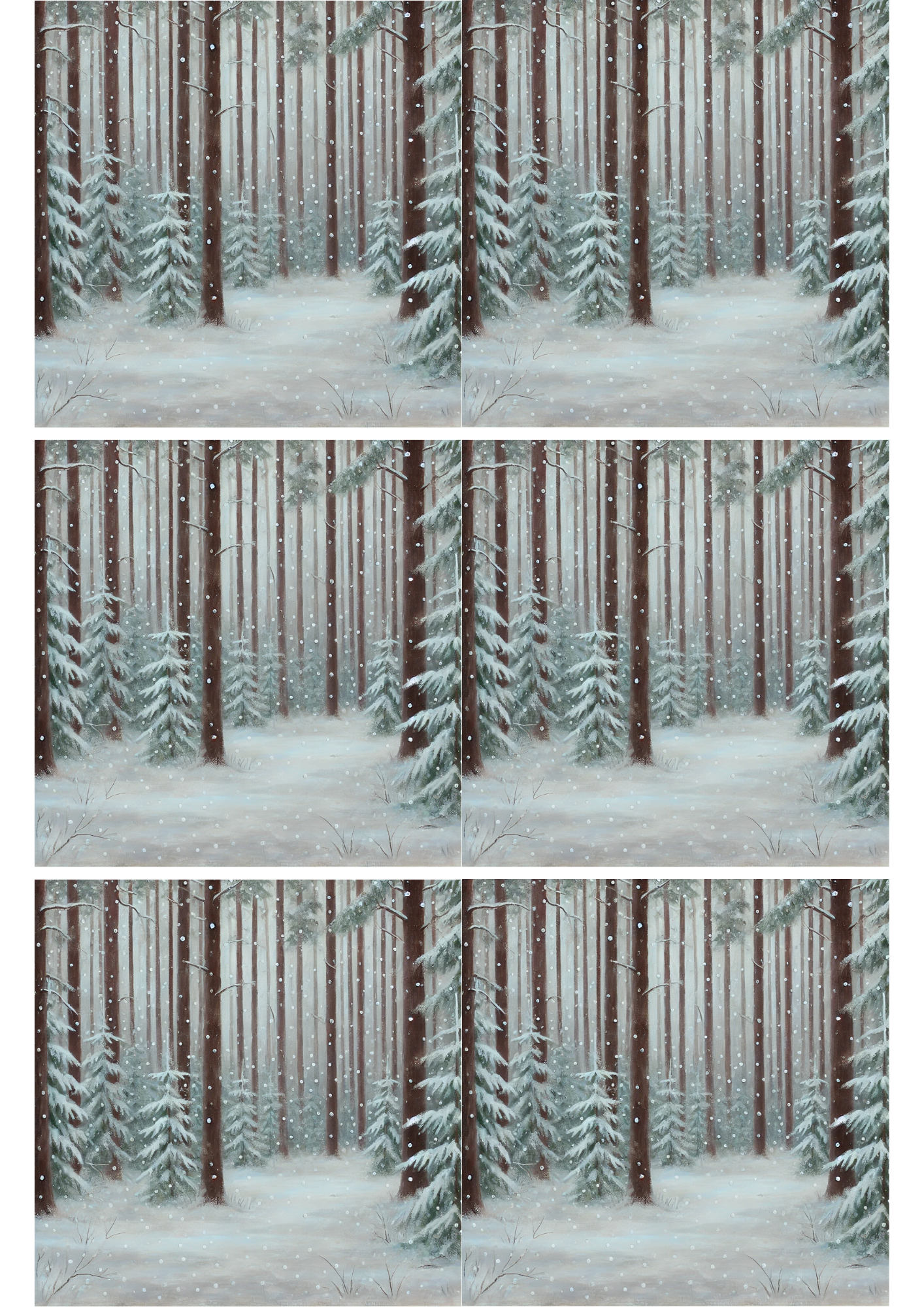 Reispapier für Decoupage-Winterwald-Collage, Kat. Nr. 2210