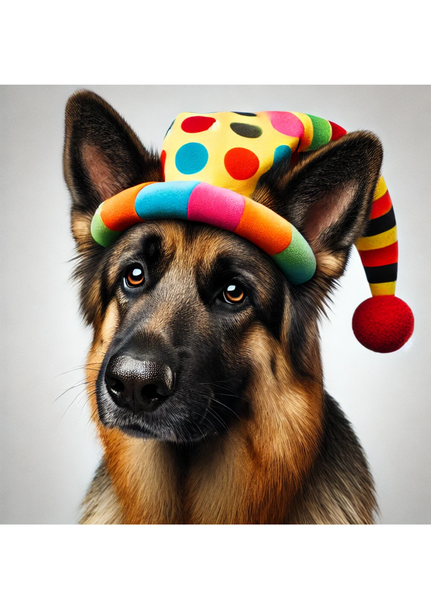 Reispapier für Decoupage Deutscher Schäferhund in einer Mütze, voll, Kat. Nr. 2580