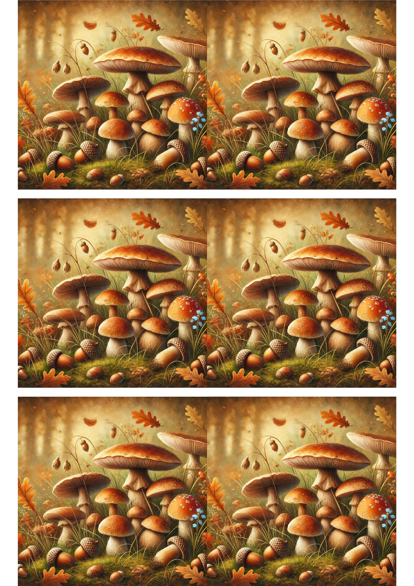 Reispapier für Decoupage-Pilze-Collage Kat. Nr. 3001