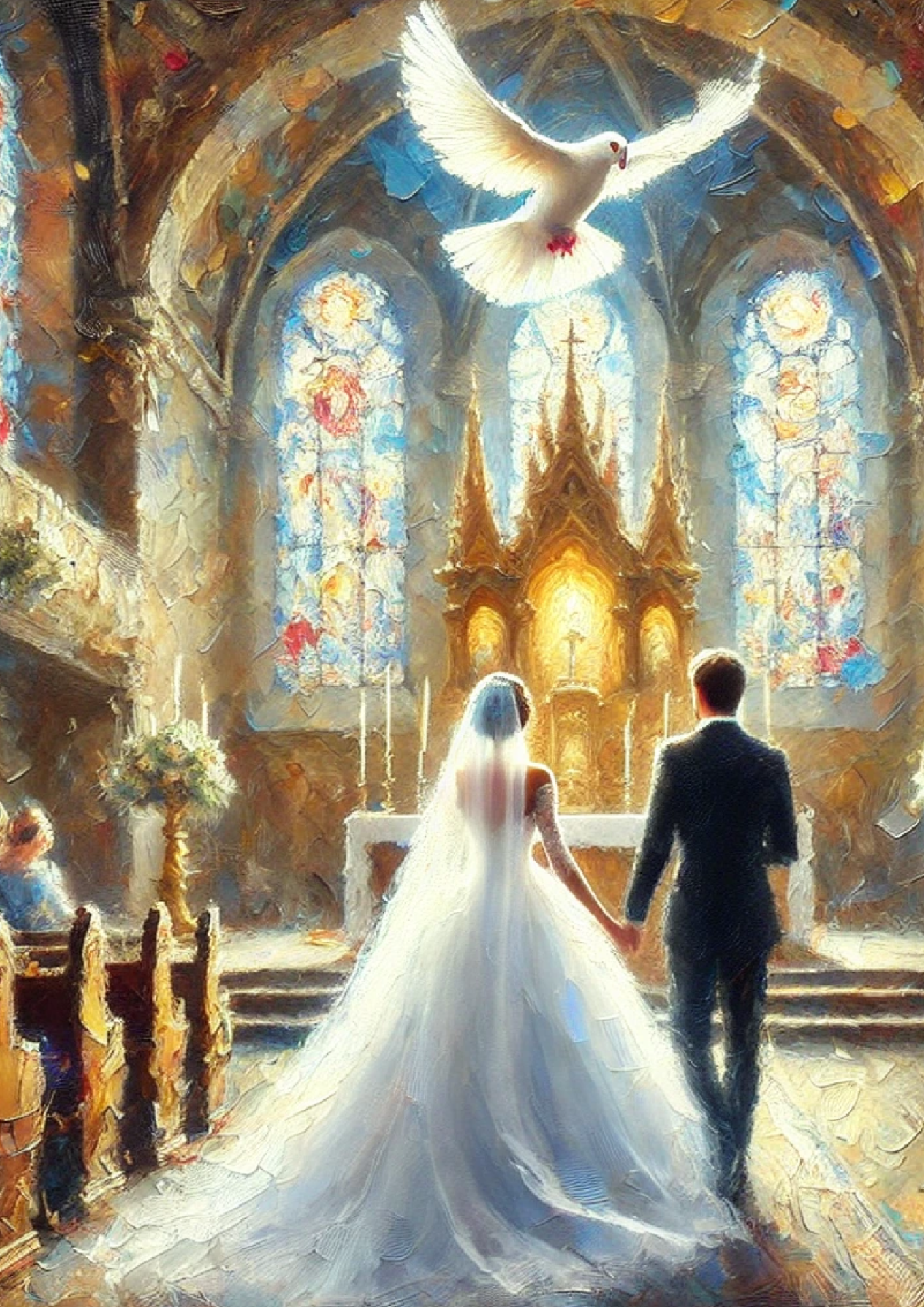 Reispapier für Decoupage Hochzeit in der Kirche Voll Kat. Nr. 1300