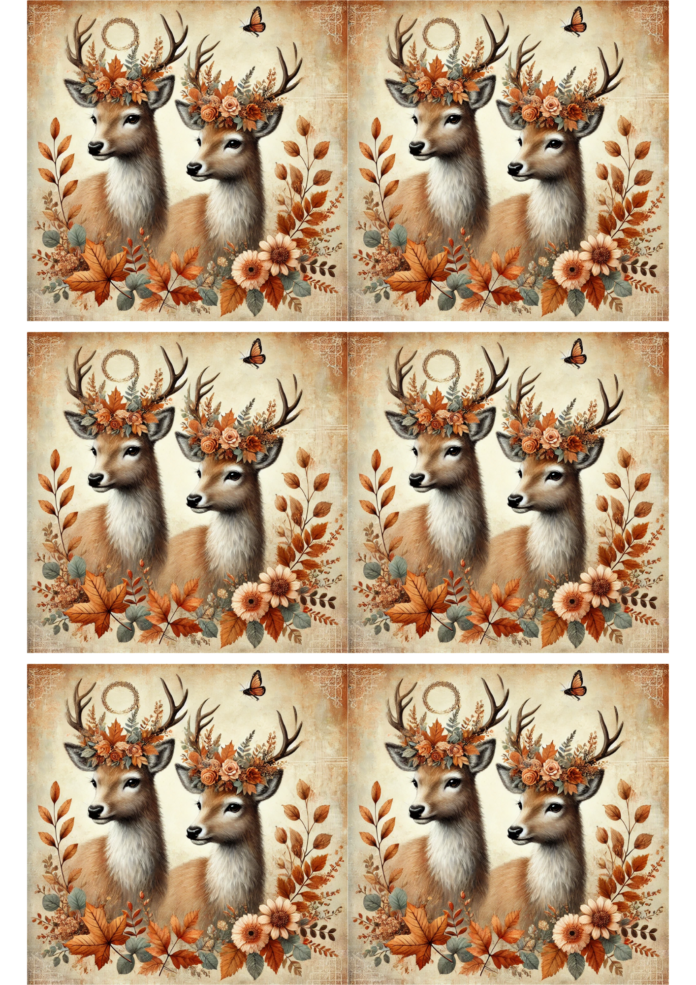Reispapier für Decoupage-Collage „Hirsch im Herbst“ Kat. Nr. 2583